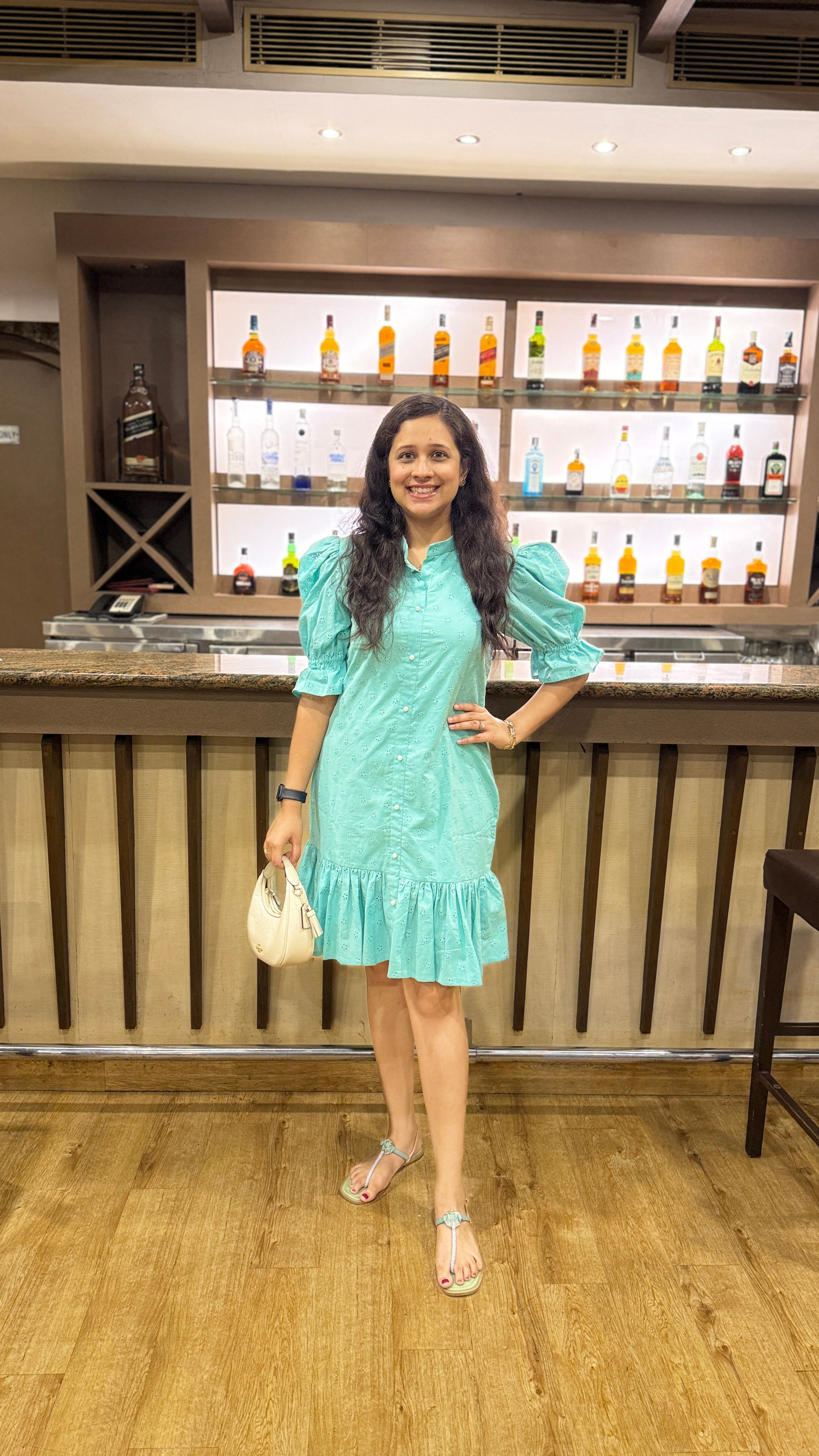 Mint Mojito Schiffli Dress