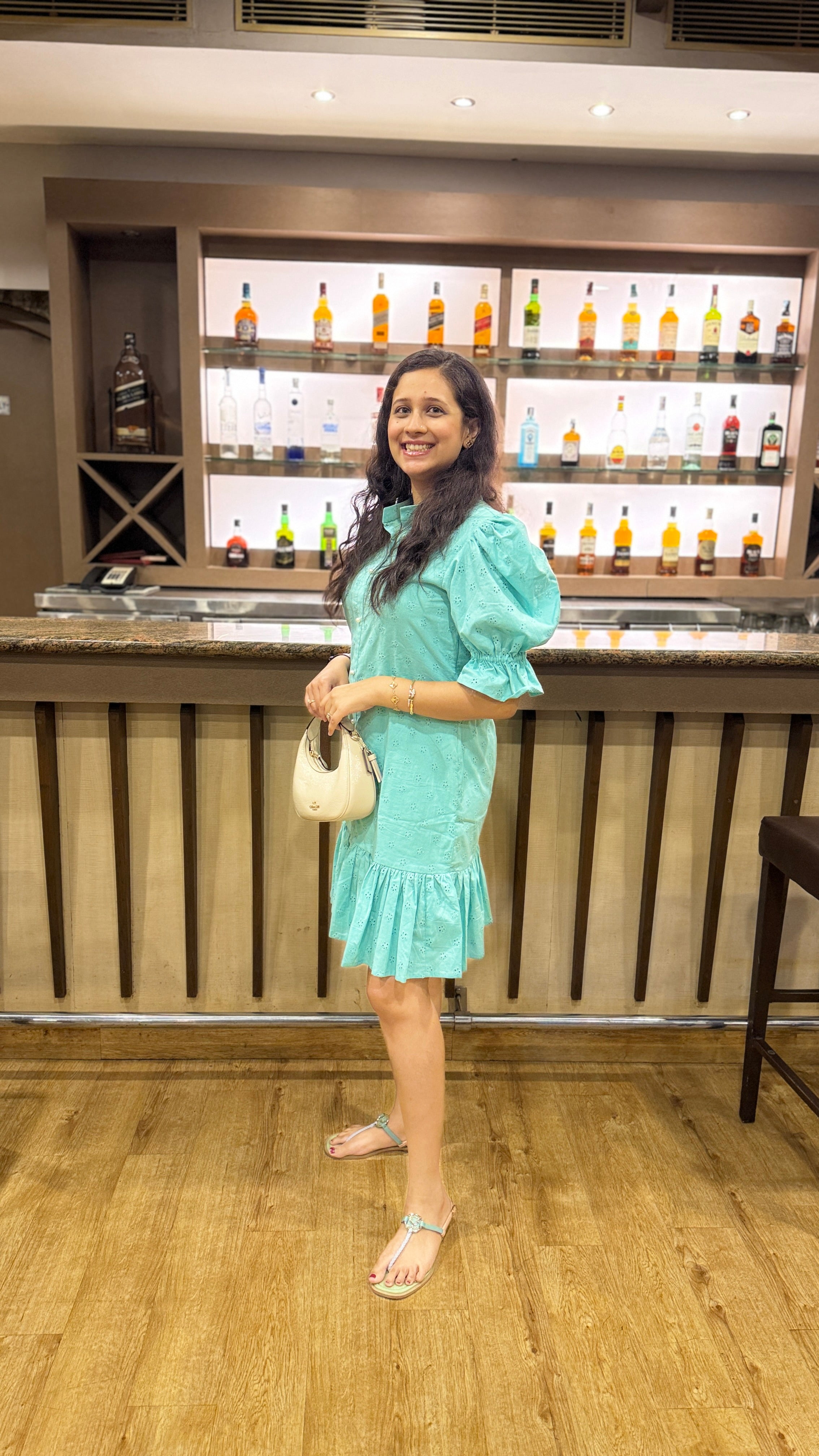 Mint Mojito Schiffli Dress