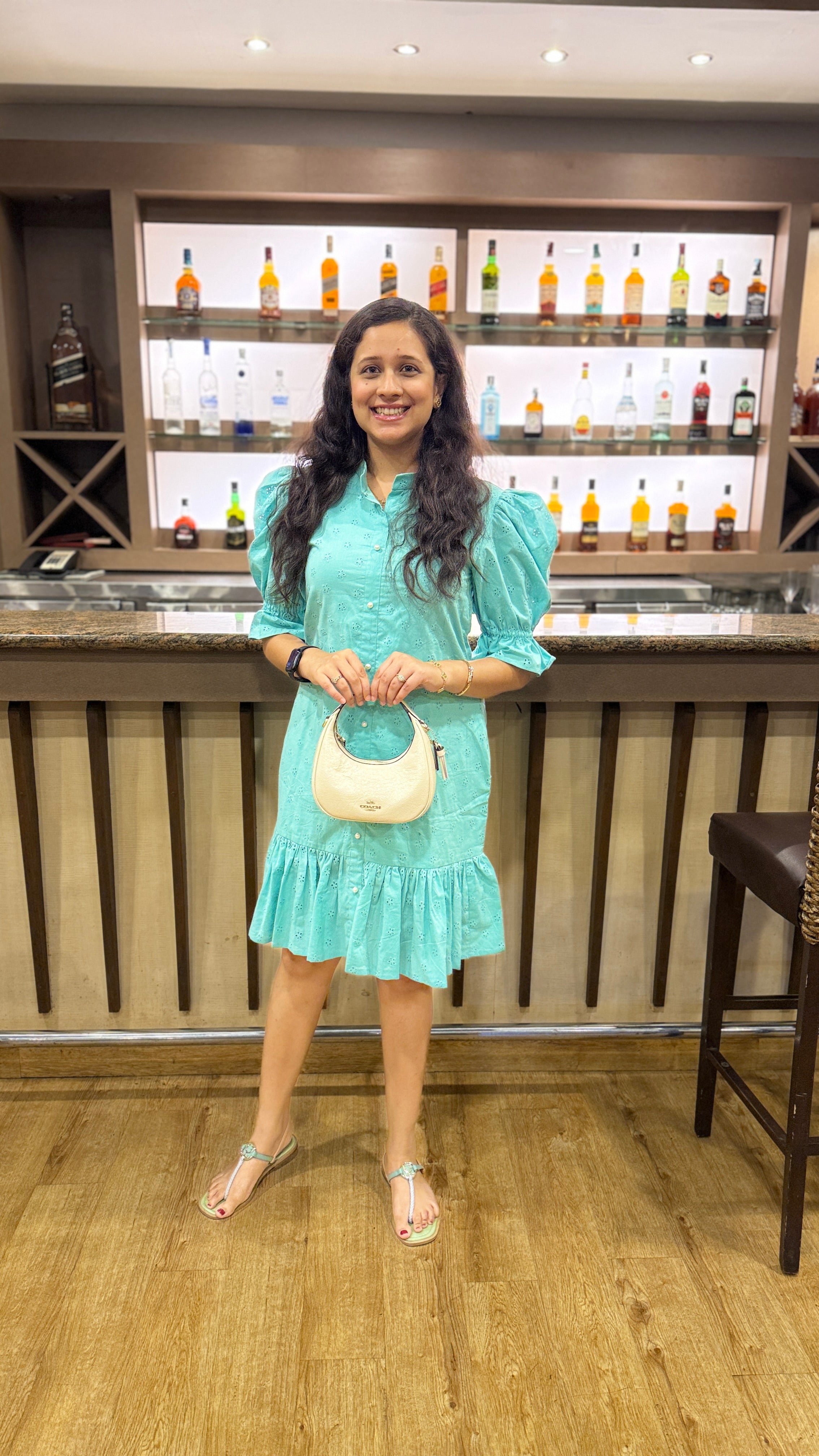 Mint Mojito Schiffli Dress