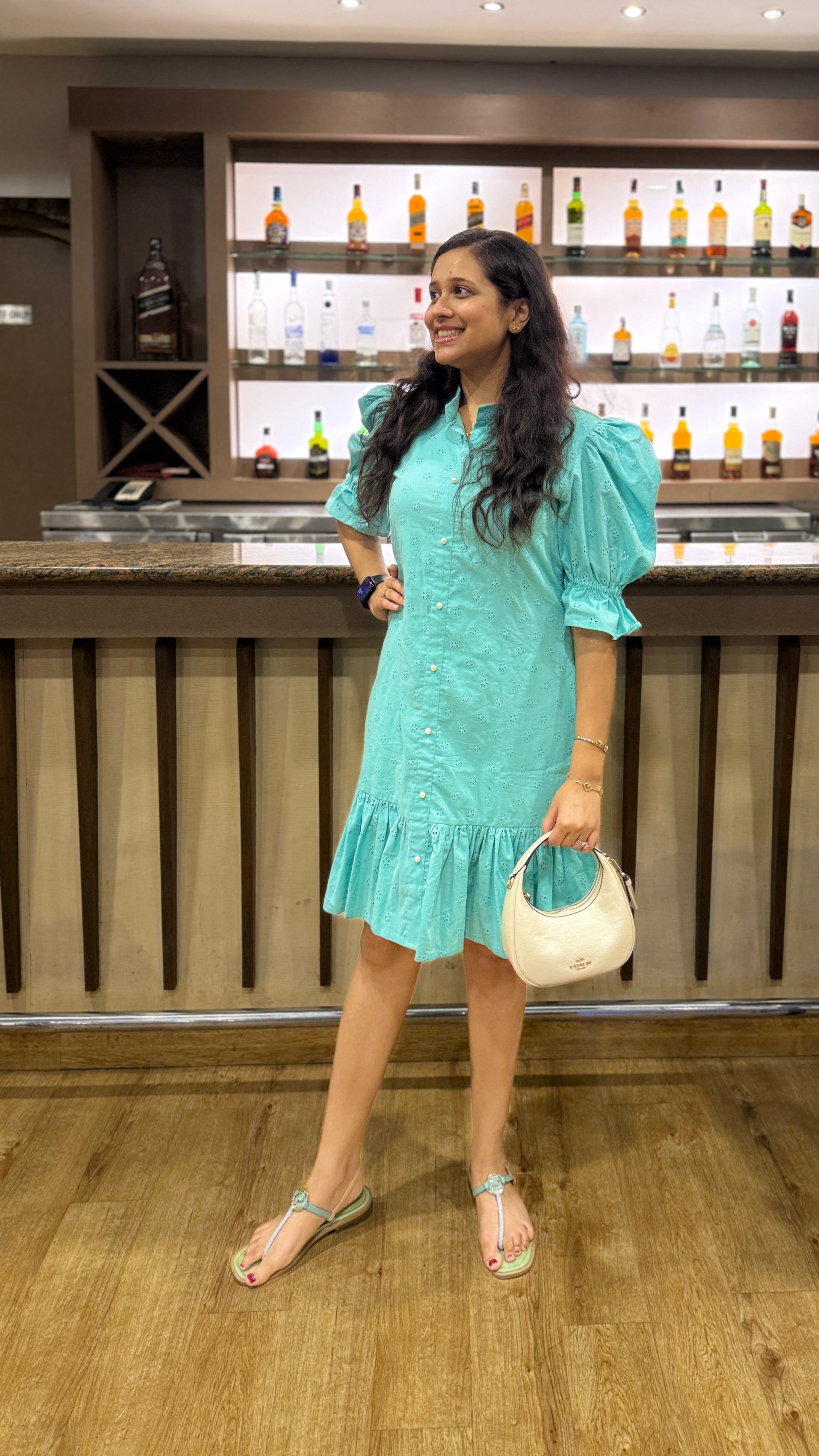 Mint Mojito Schiffli Dress