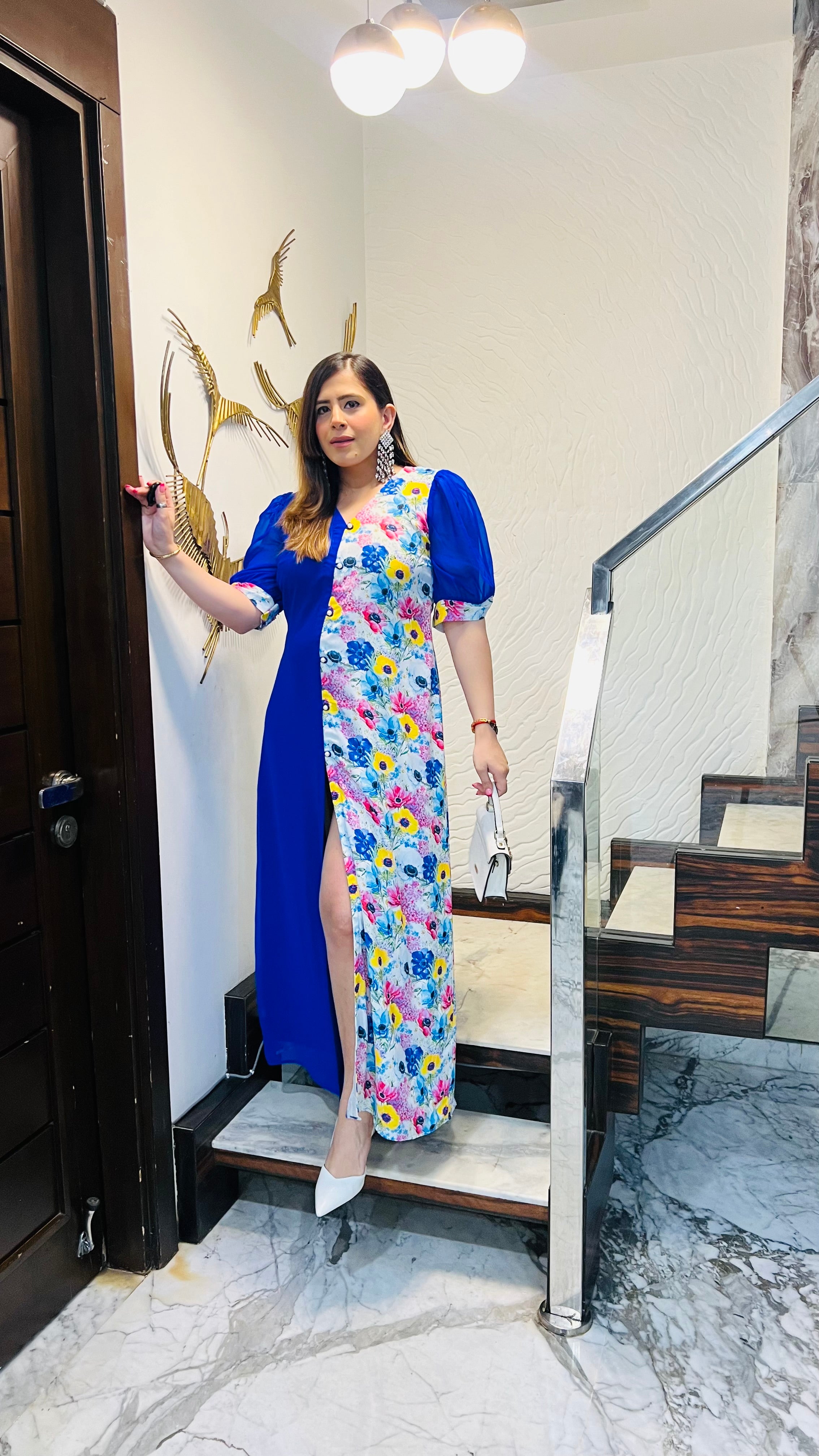 Caribbean Blue Maxi Dress