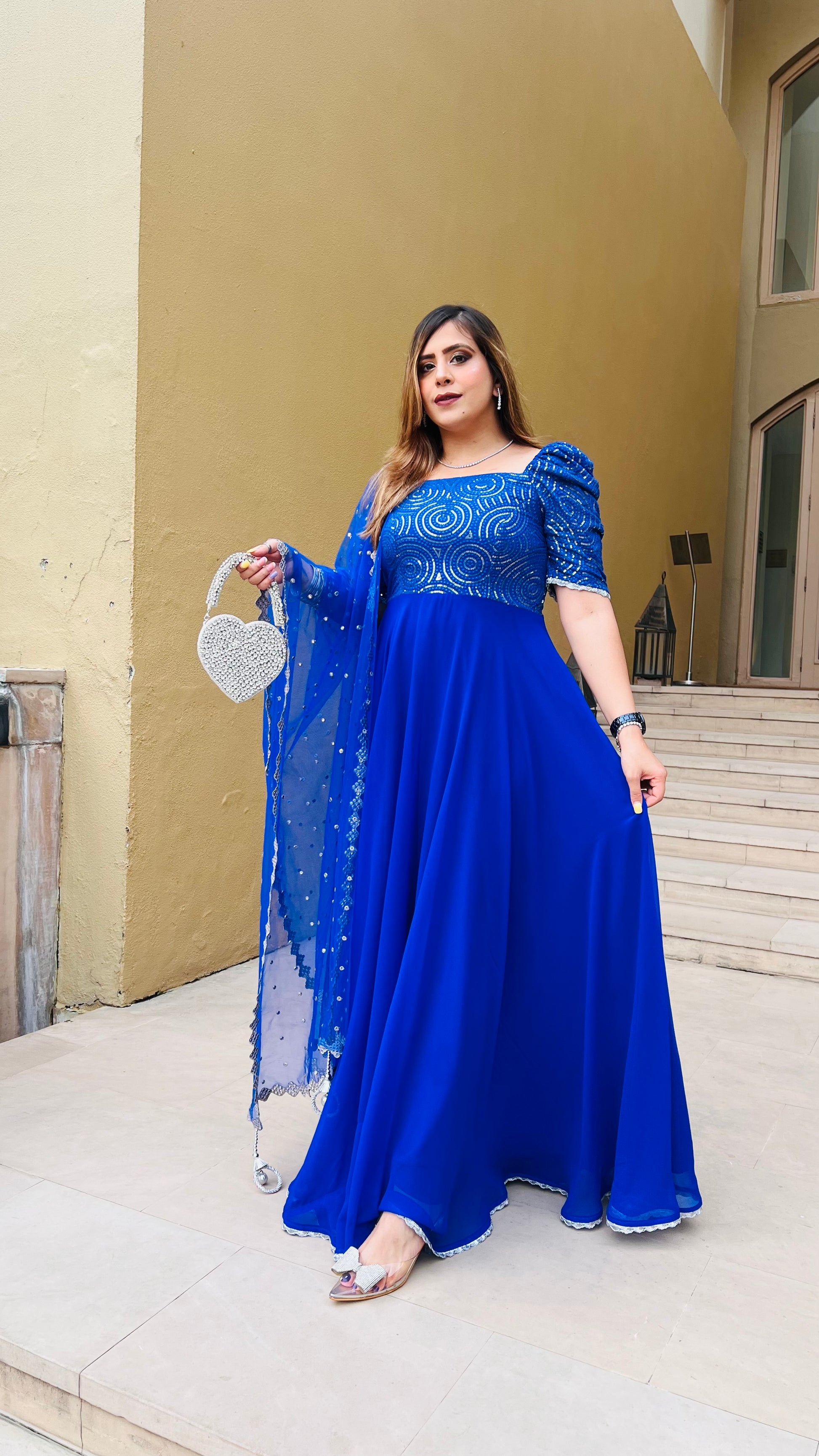 Royal Blue Anarkali Lakhina Couture Royal Blue Anarkali Lakhina Couture