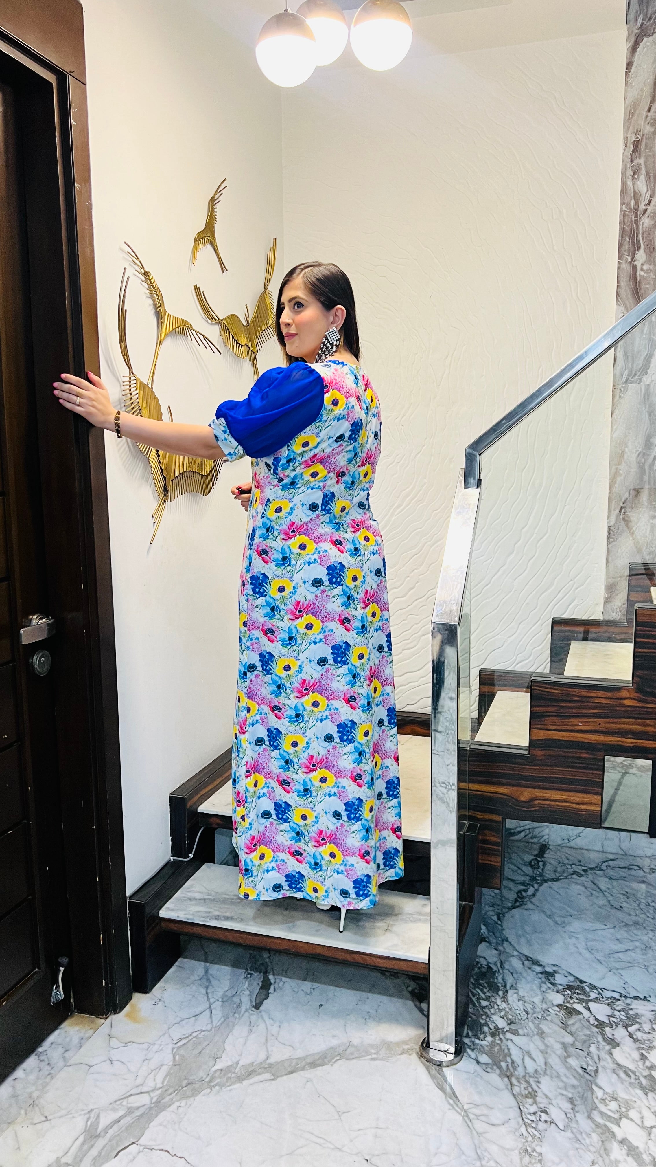 Caribbean Blue Maxi Dress