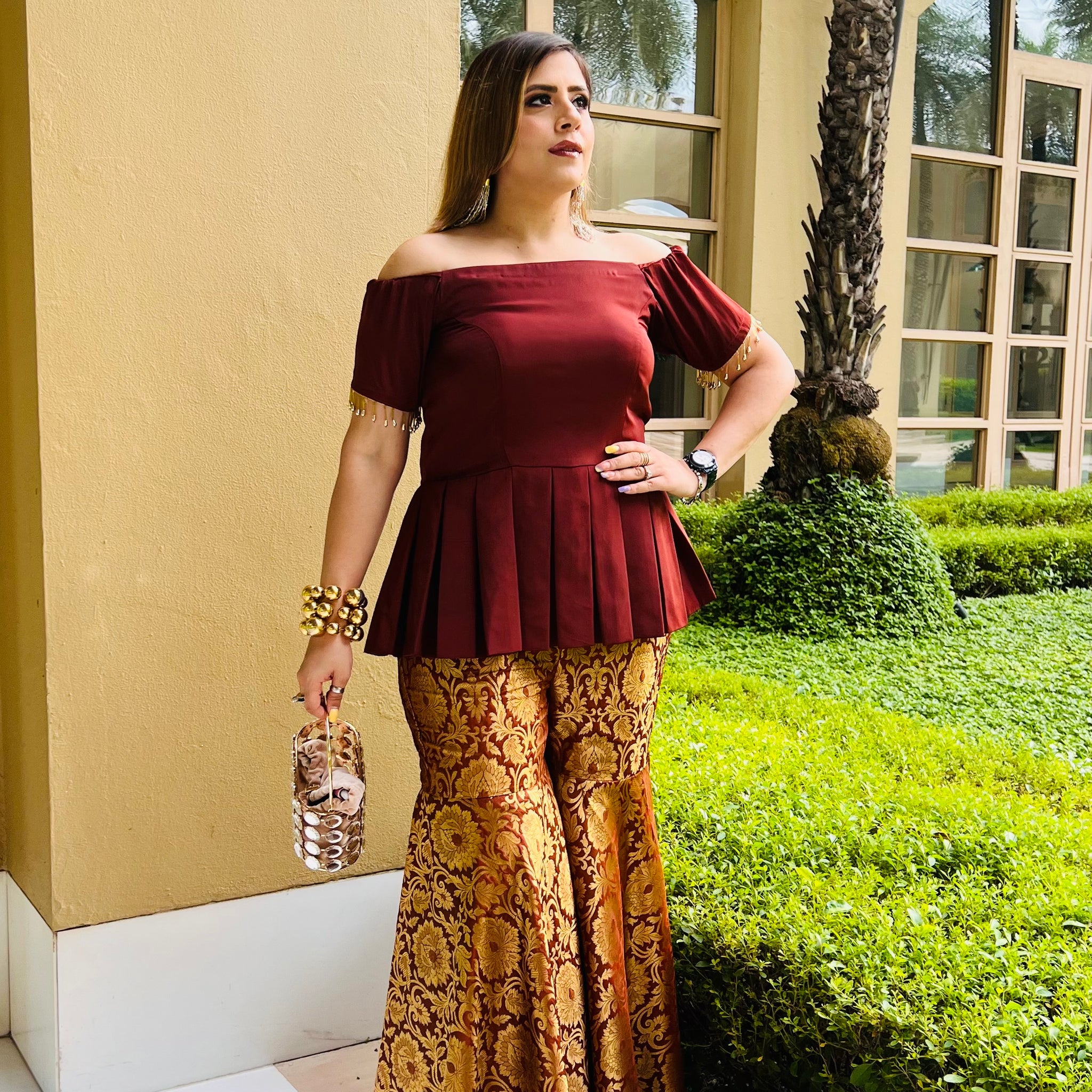 Brown Banarasi Co-Ord