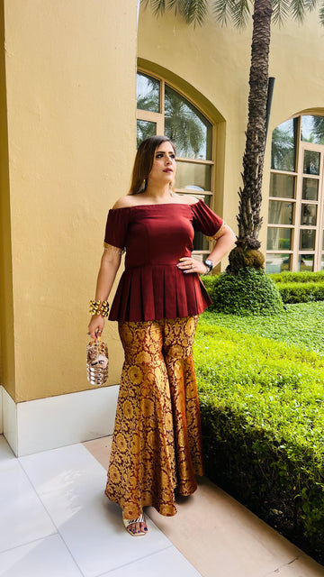 Brown Banarasi Co-Ord