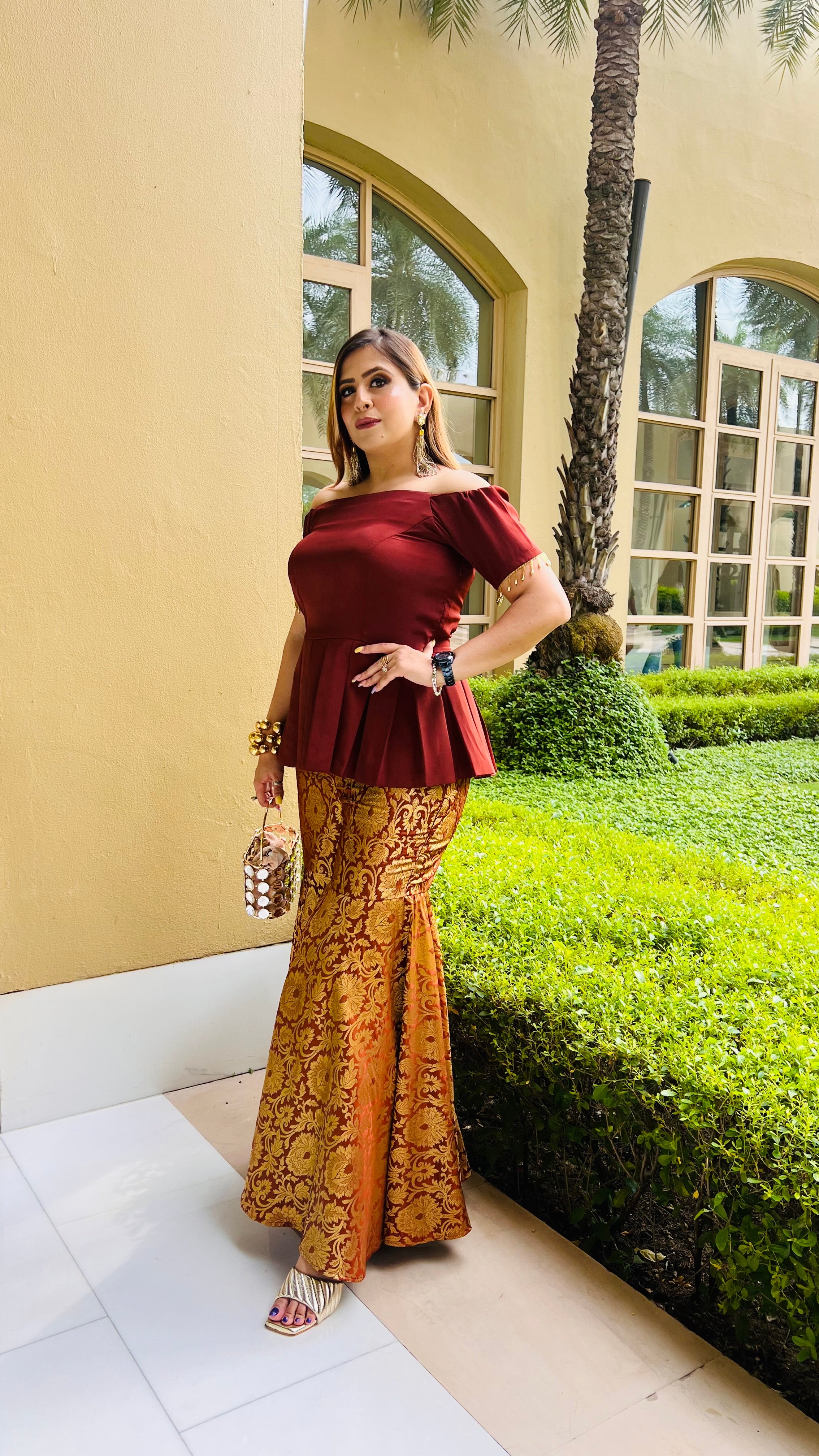Brown Banarasi Co-Ord