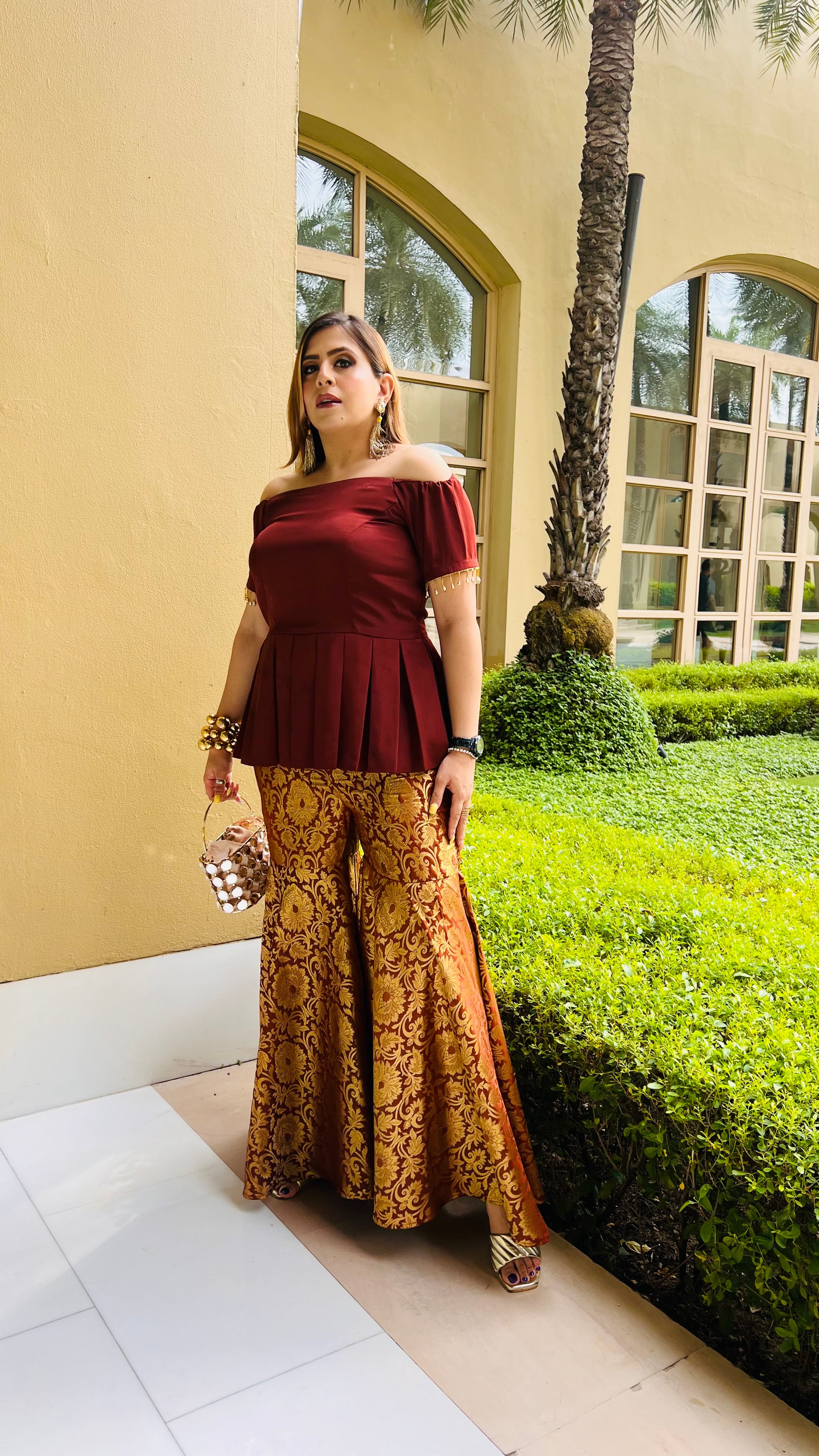 Brown Banarasi Co-Ord