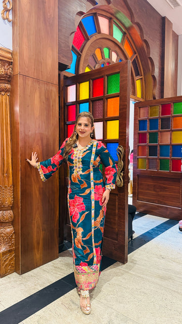 Peacock Floral Kaftaan