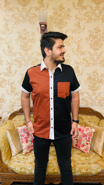 Menswear Brown & Black Shirt