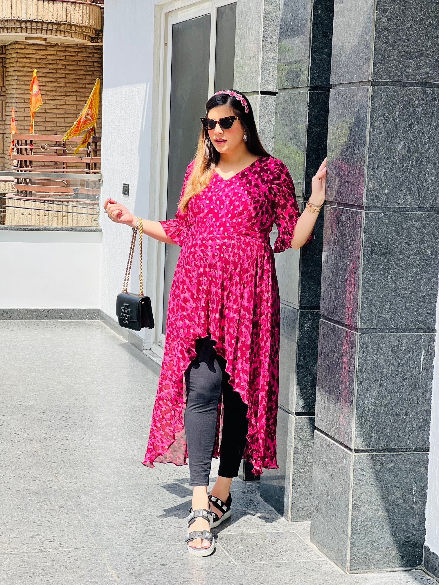 Pink Cheetah Lurex Top