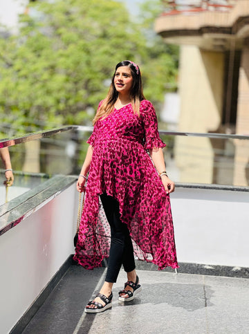 Pink Cheetah Lurex Top