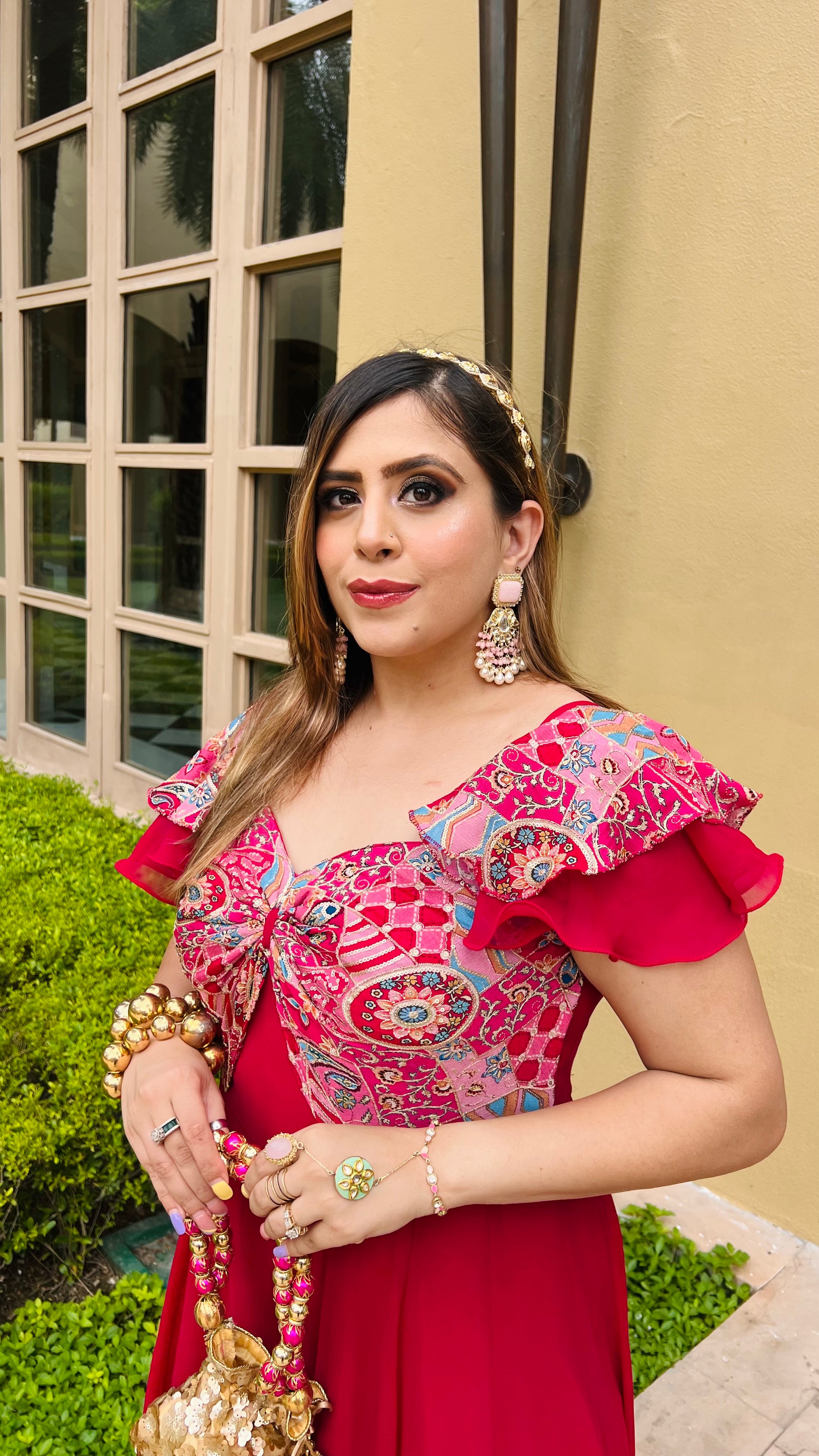 Pink Bow Ethnic Jumpsuit