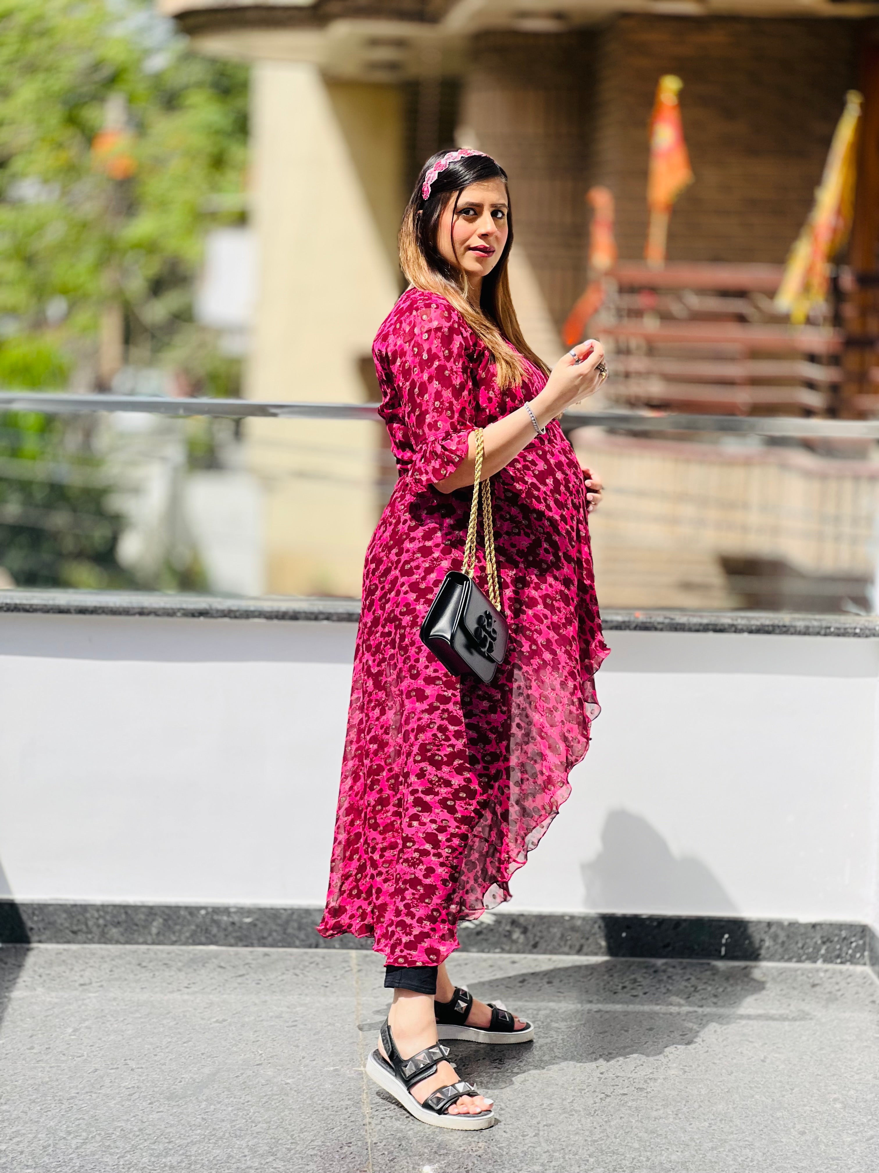 Pink Cheetah Lurex Top