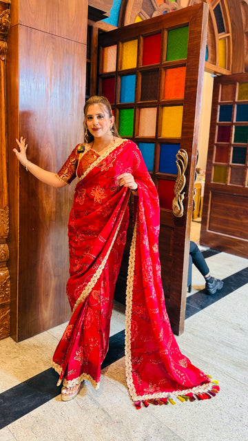 Maroon Festive Saree