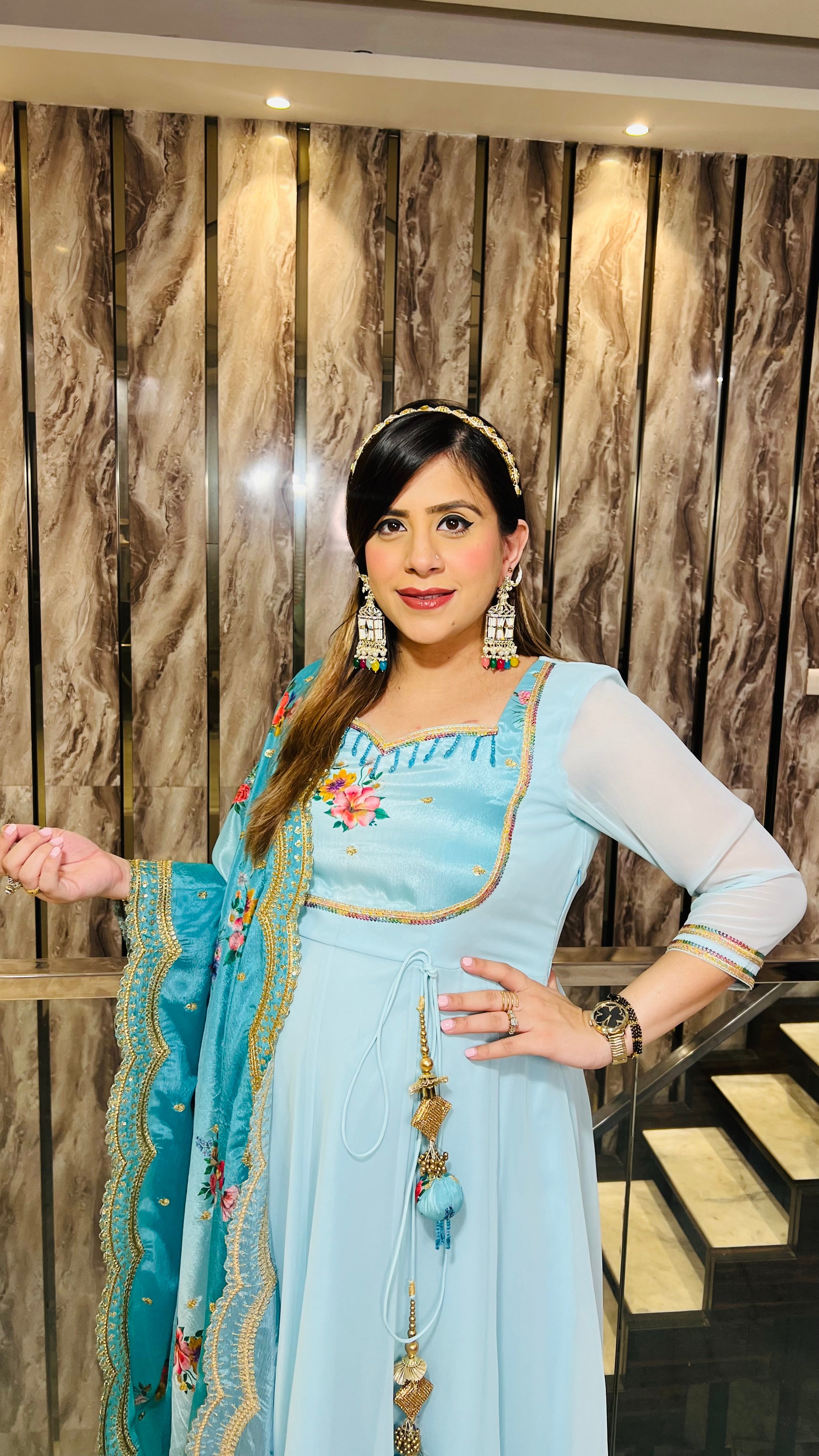 Sky Blue Summer Anarkali