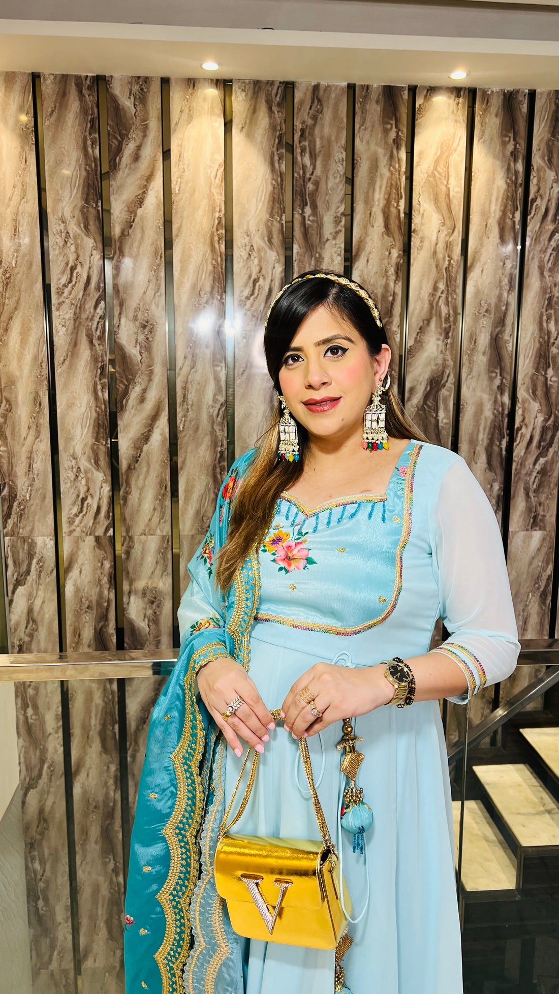 Sky Blue Summer Anarkali