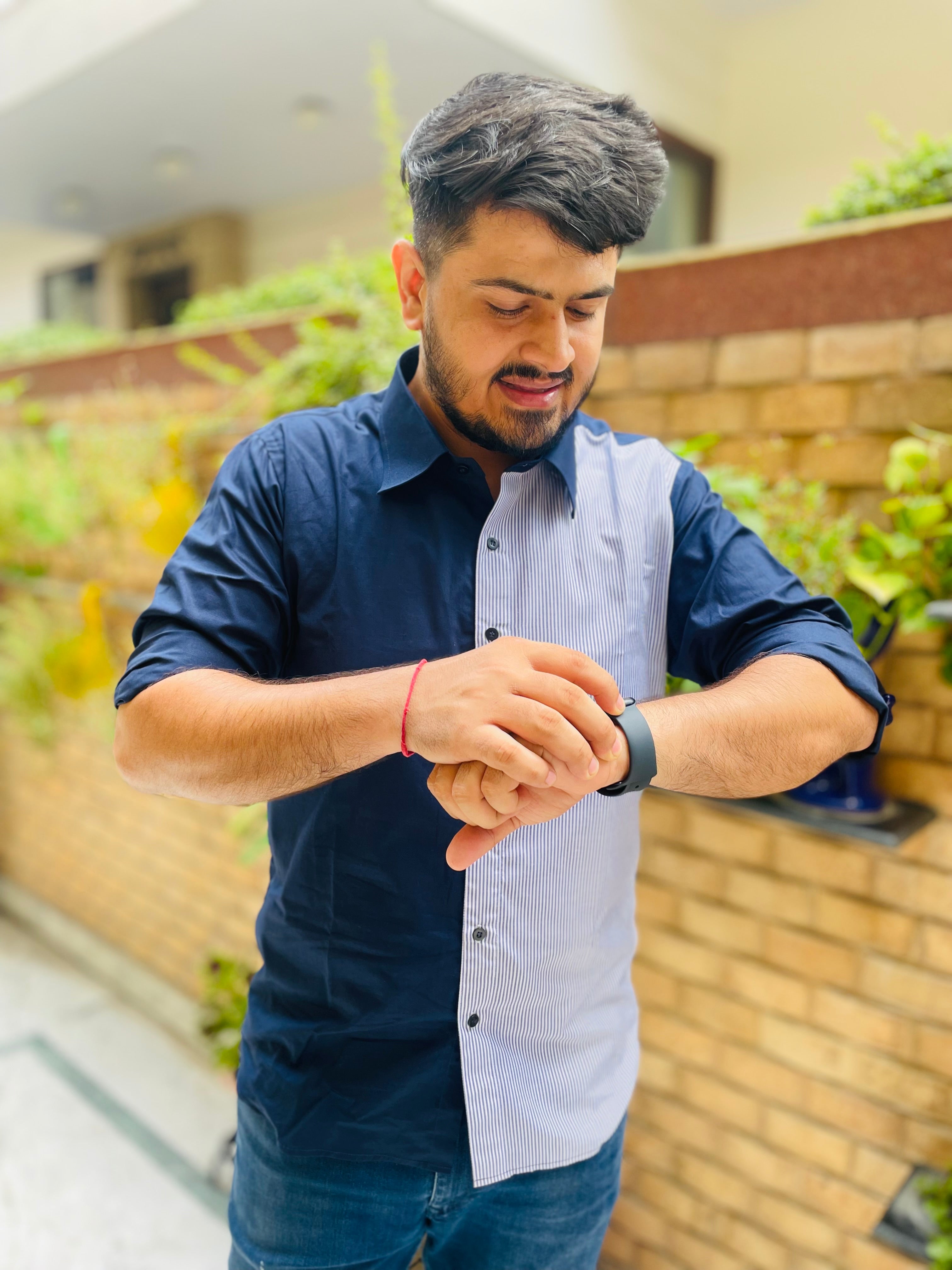 Blue White Cotton Shirt