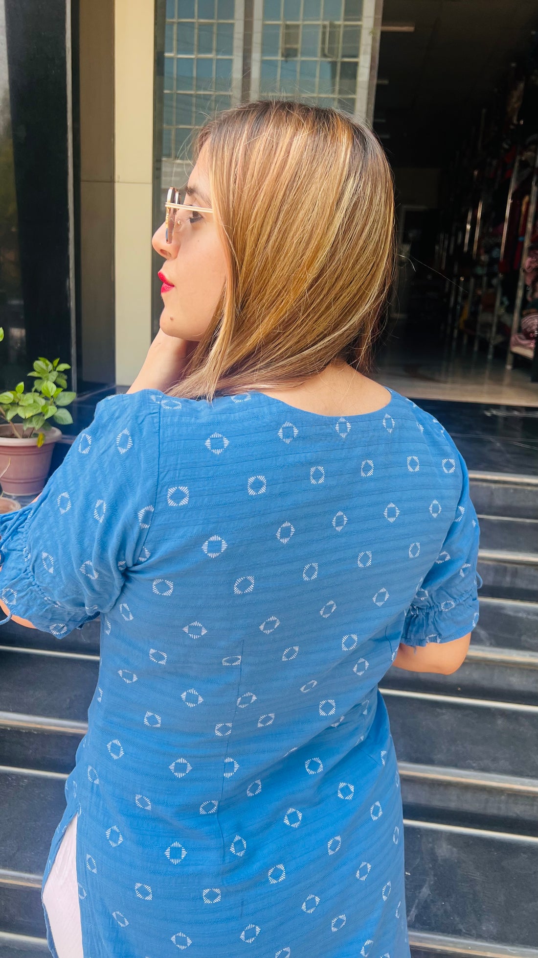 Blue Cotton Kurti