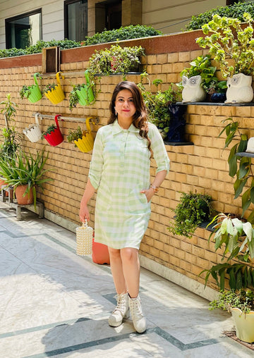 Green Checks Dress