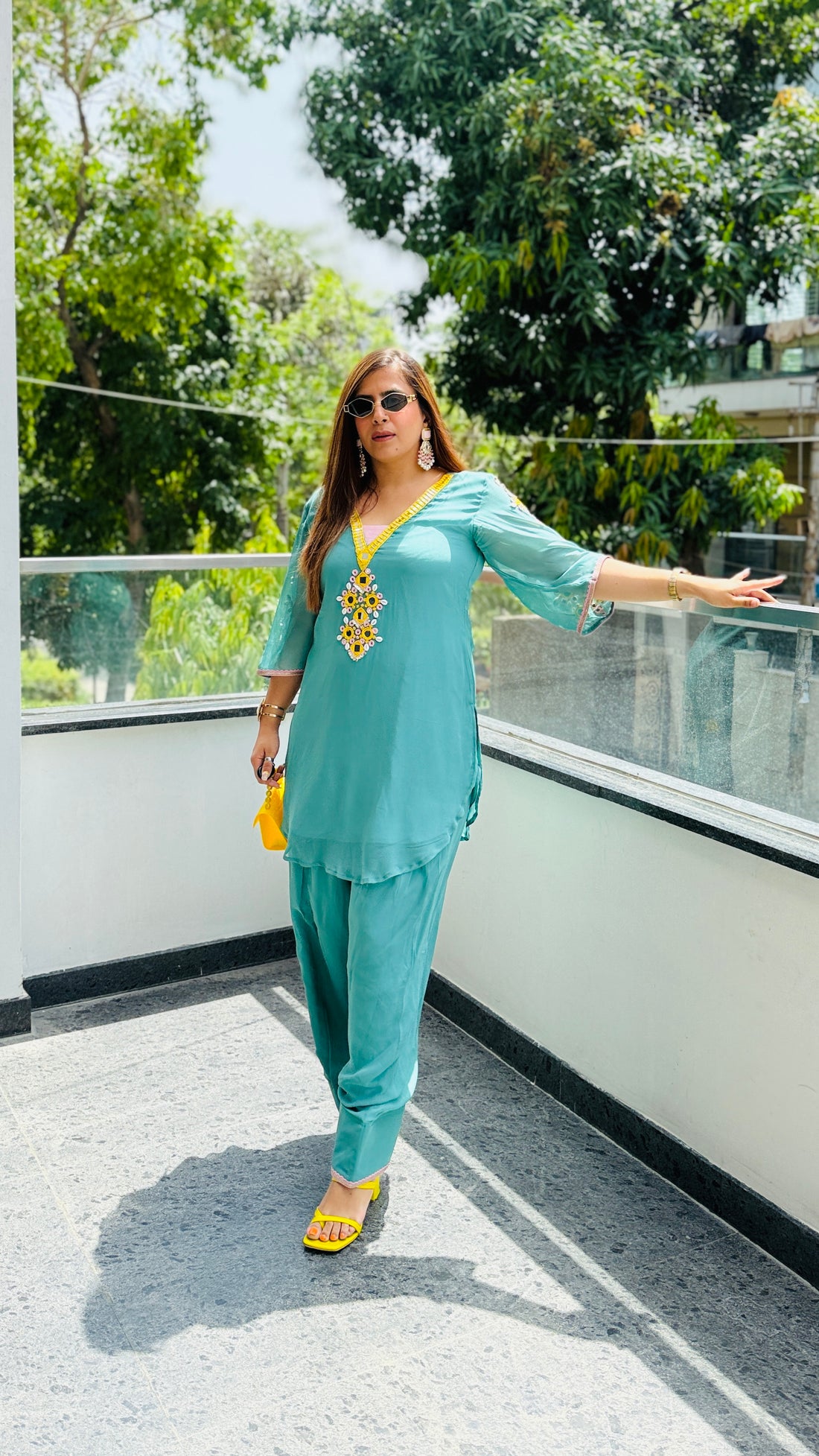 Sea Green Farshi Salwar Co-Ord