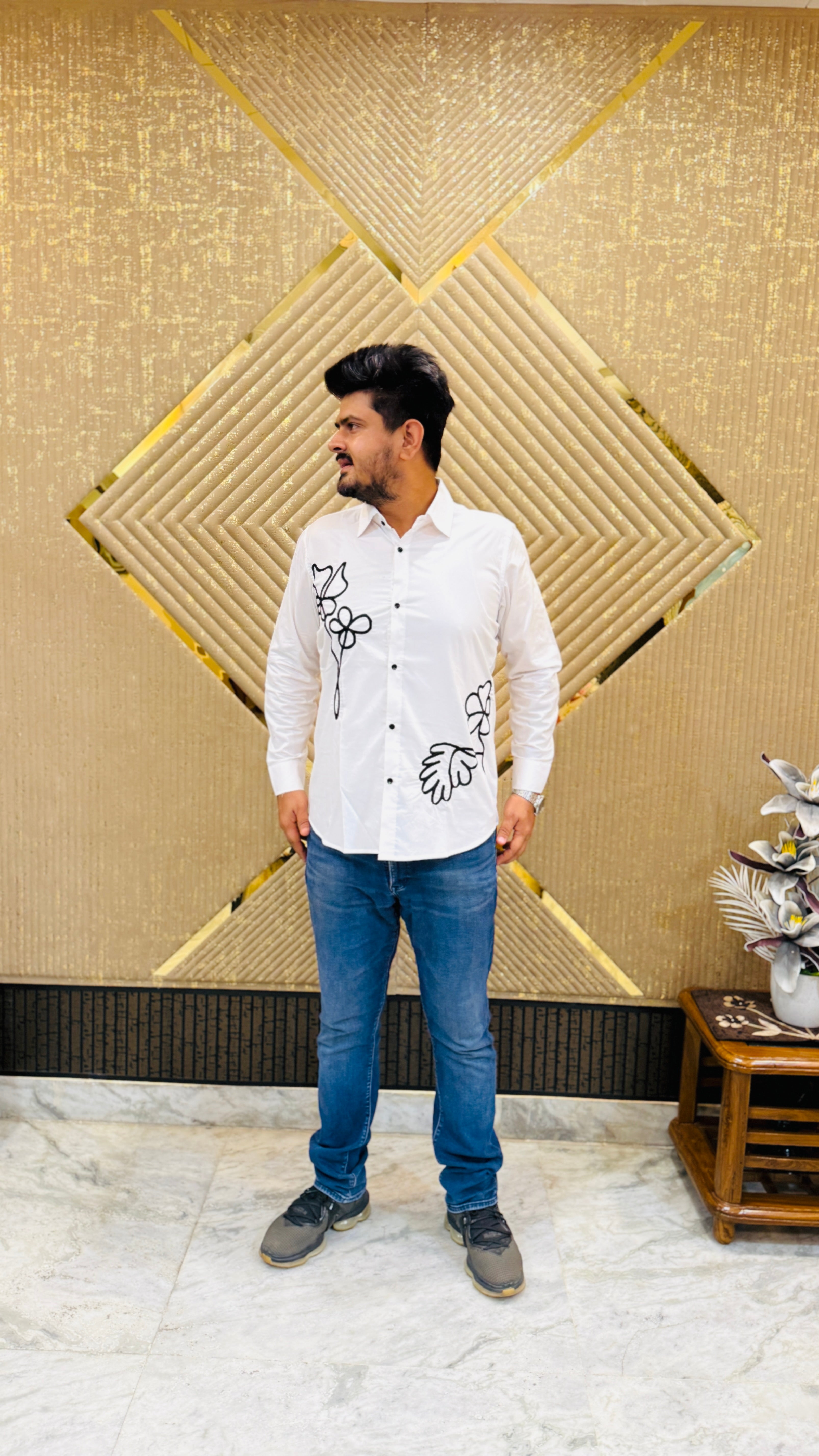 White Embroidered Shirt