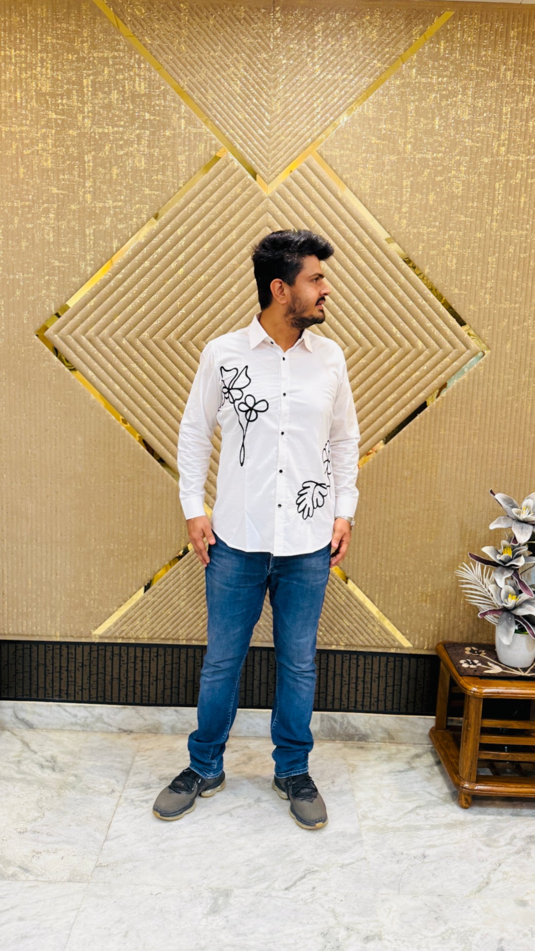 White Embroidered Shirt