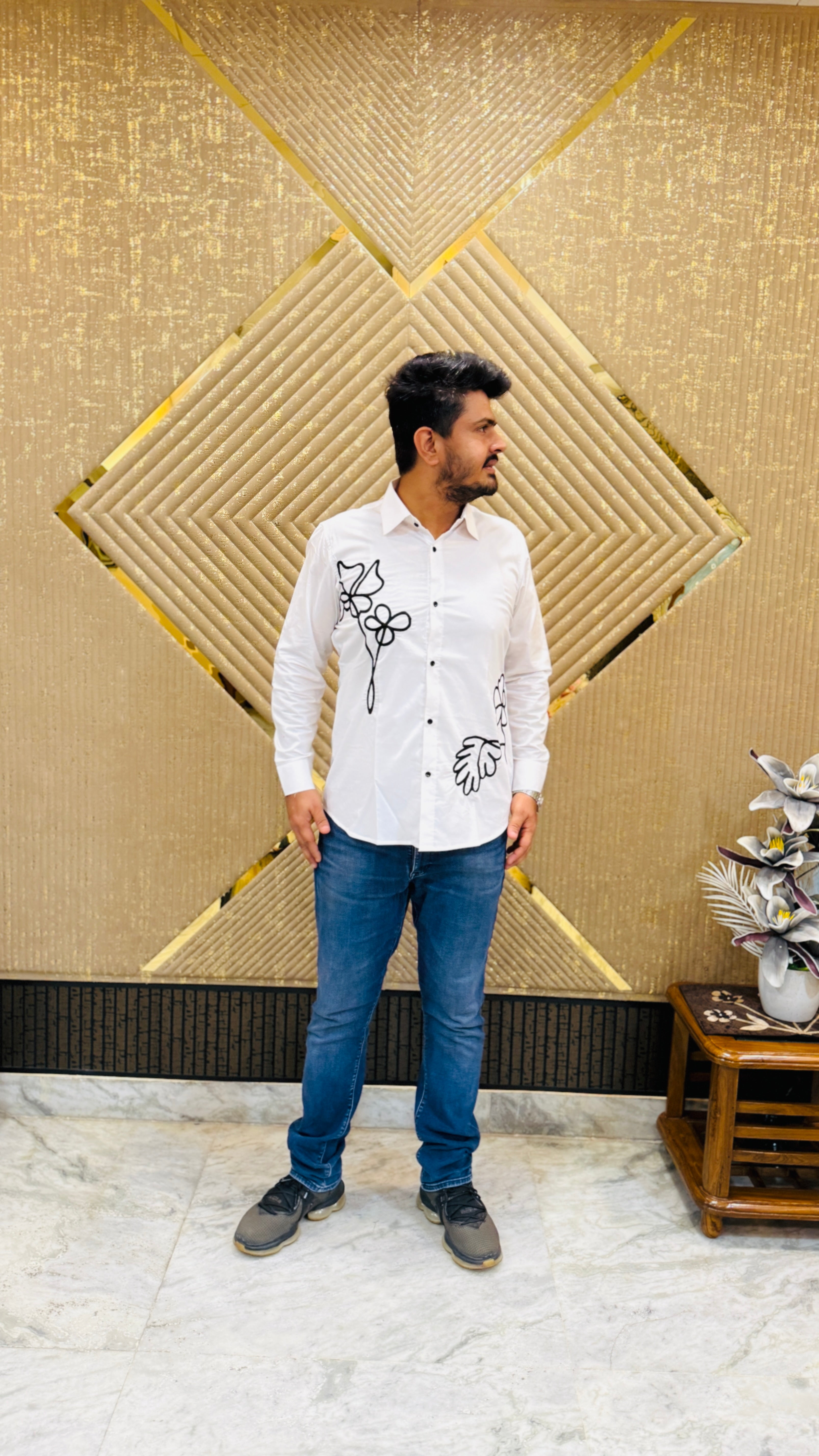 White Embroidered Shirt