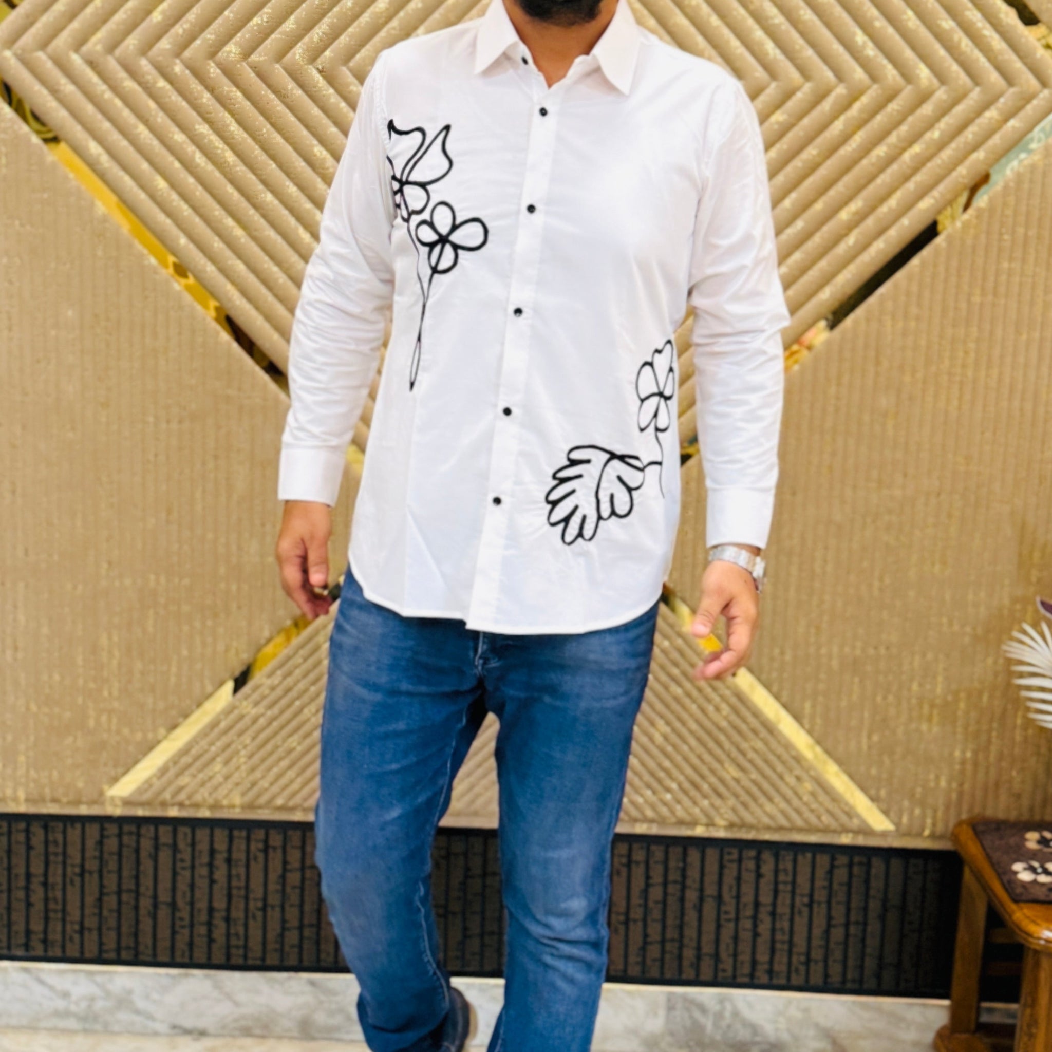 White Embroidered Shirt