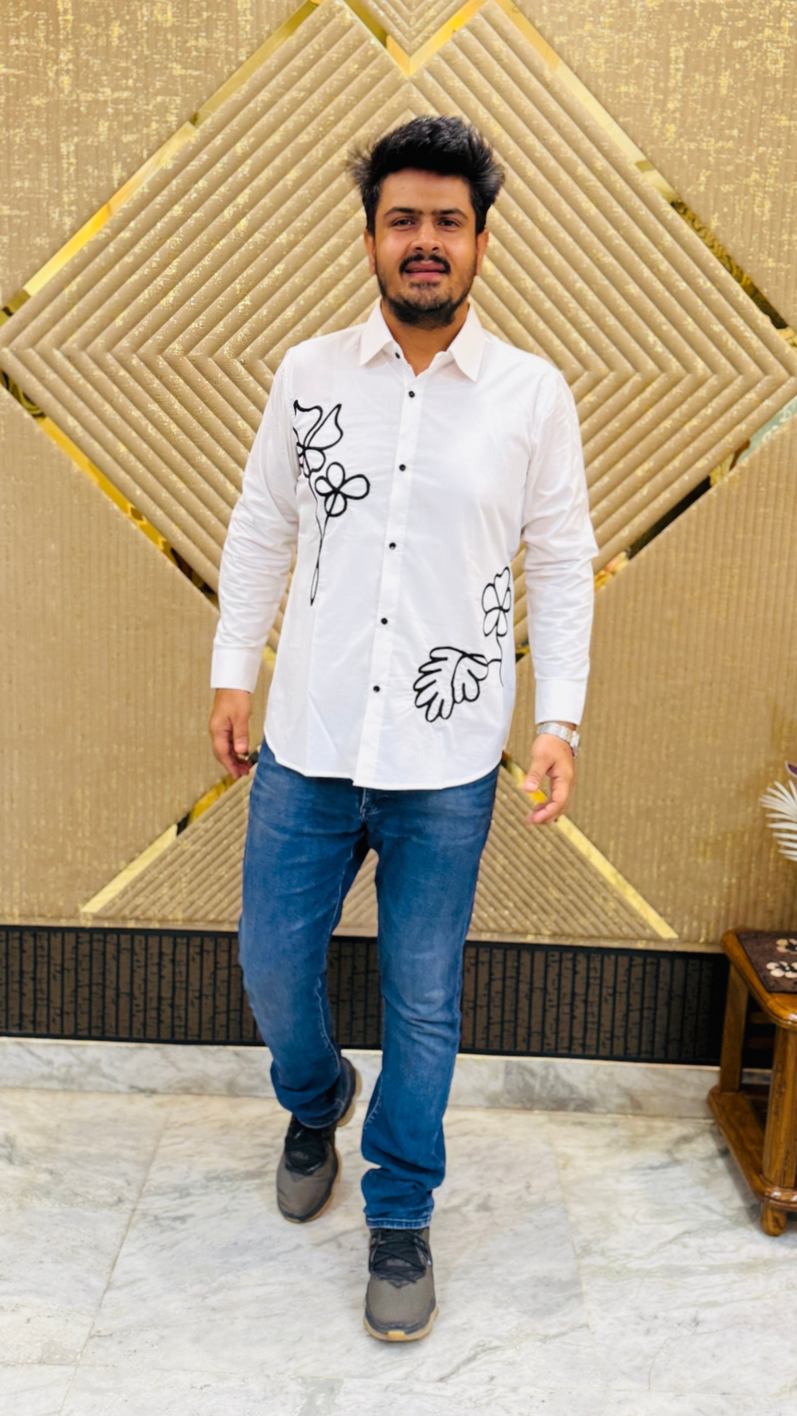 White Embroidered Shirt