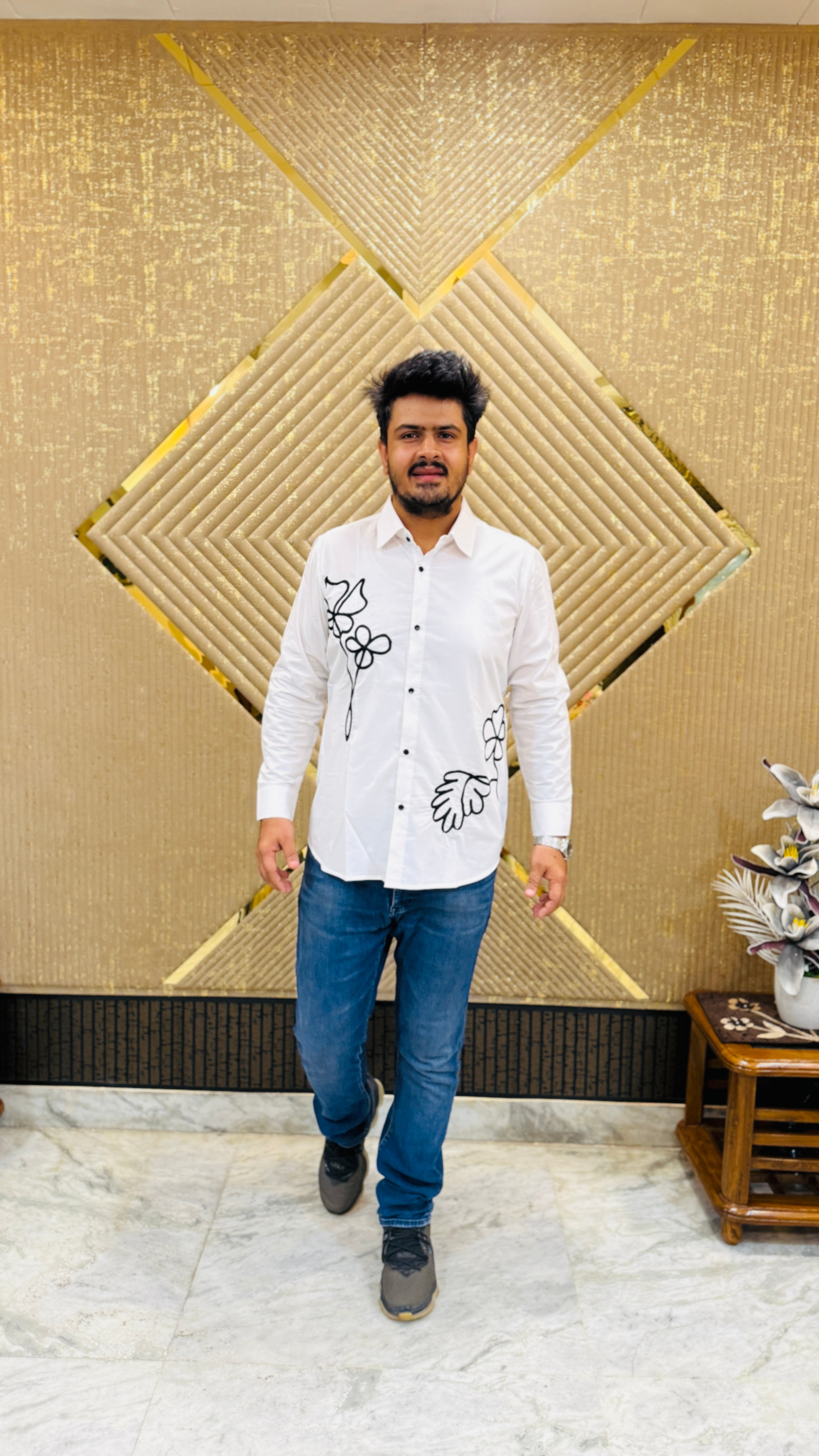 White Embroidered Shirt