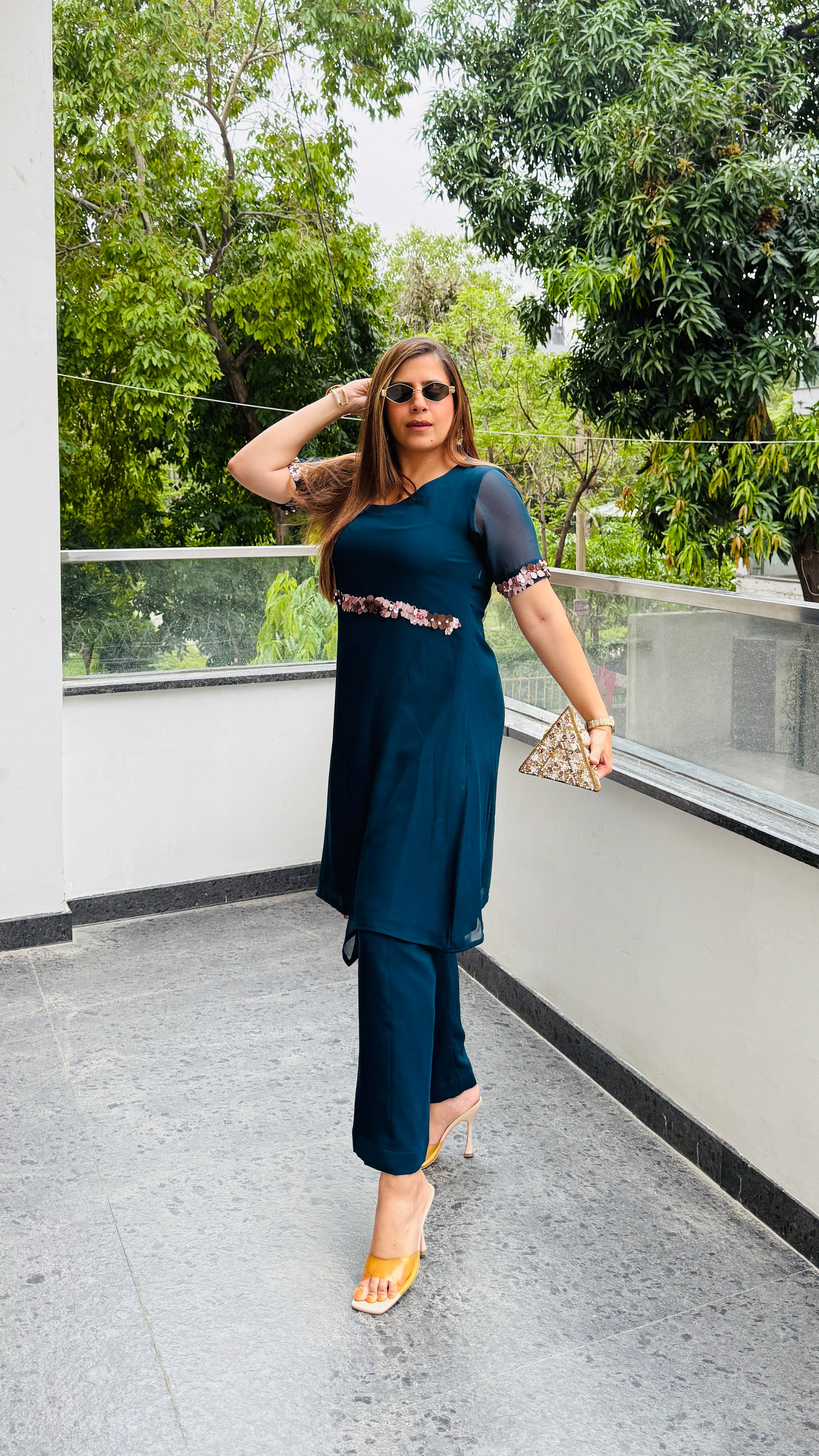 Peacock Rakhi Co-Ord