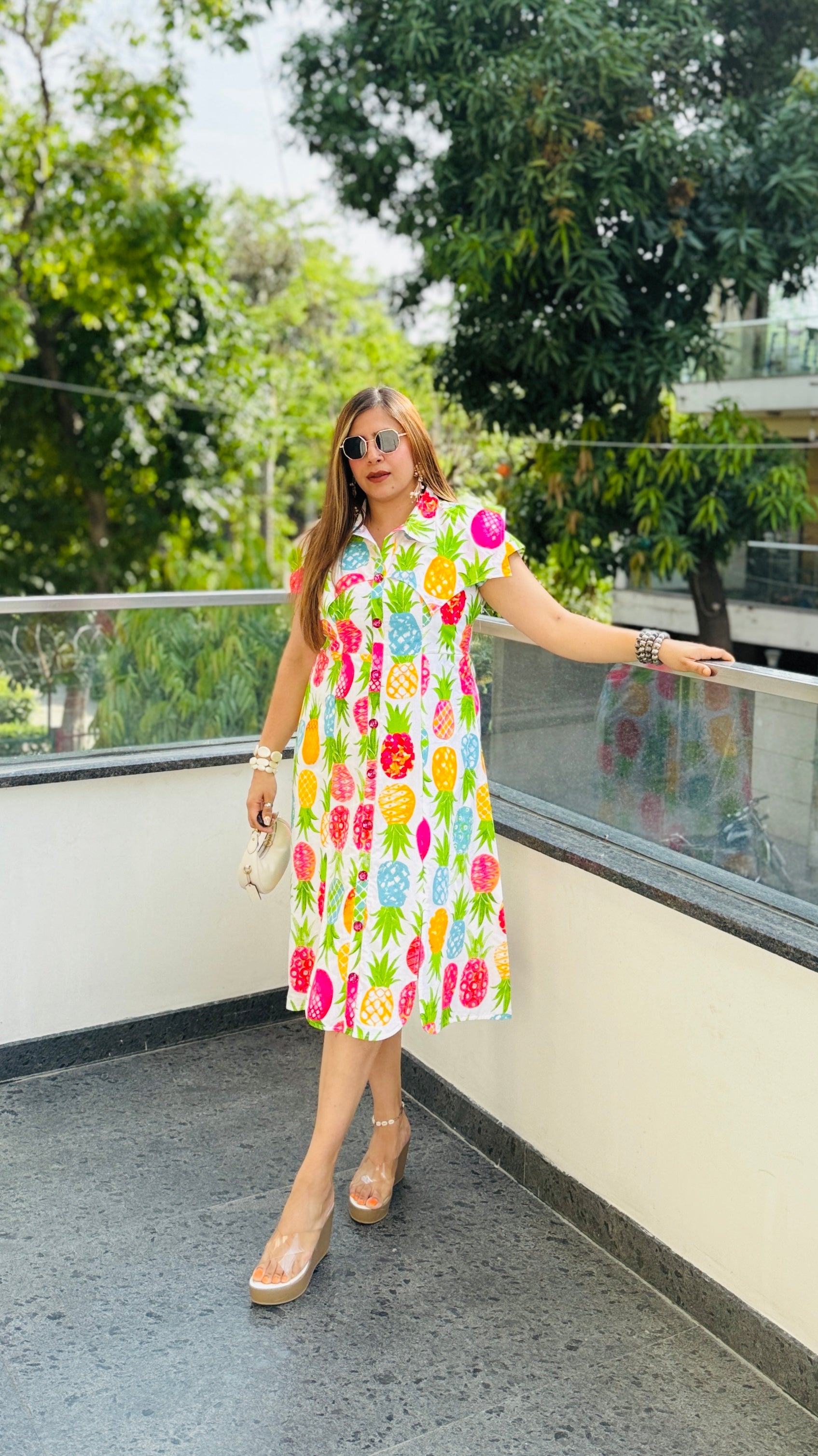 Pineapple Vacay Midi Dress