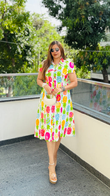 Pineapple Vacay Midi Dress