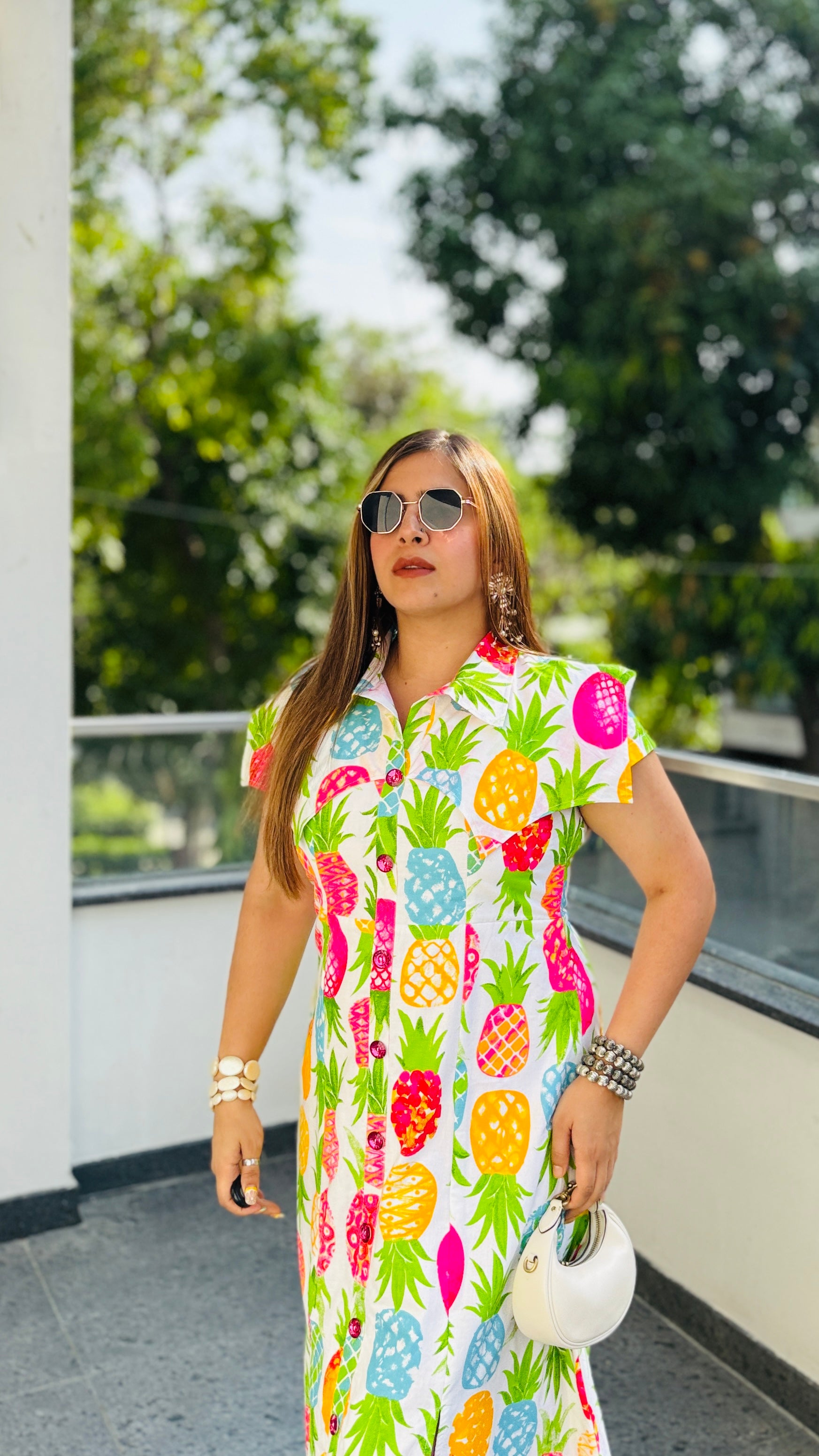 Pineapple Vacay Midi Dress