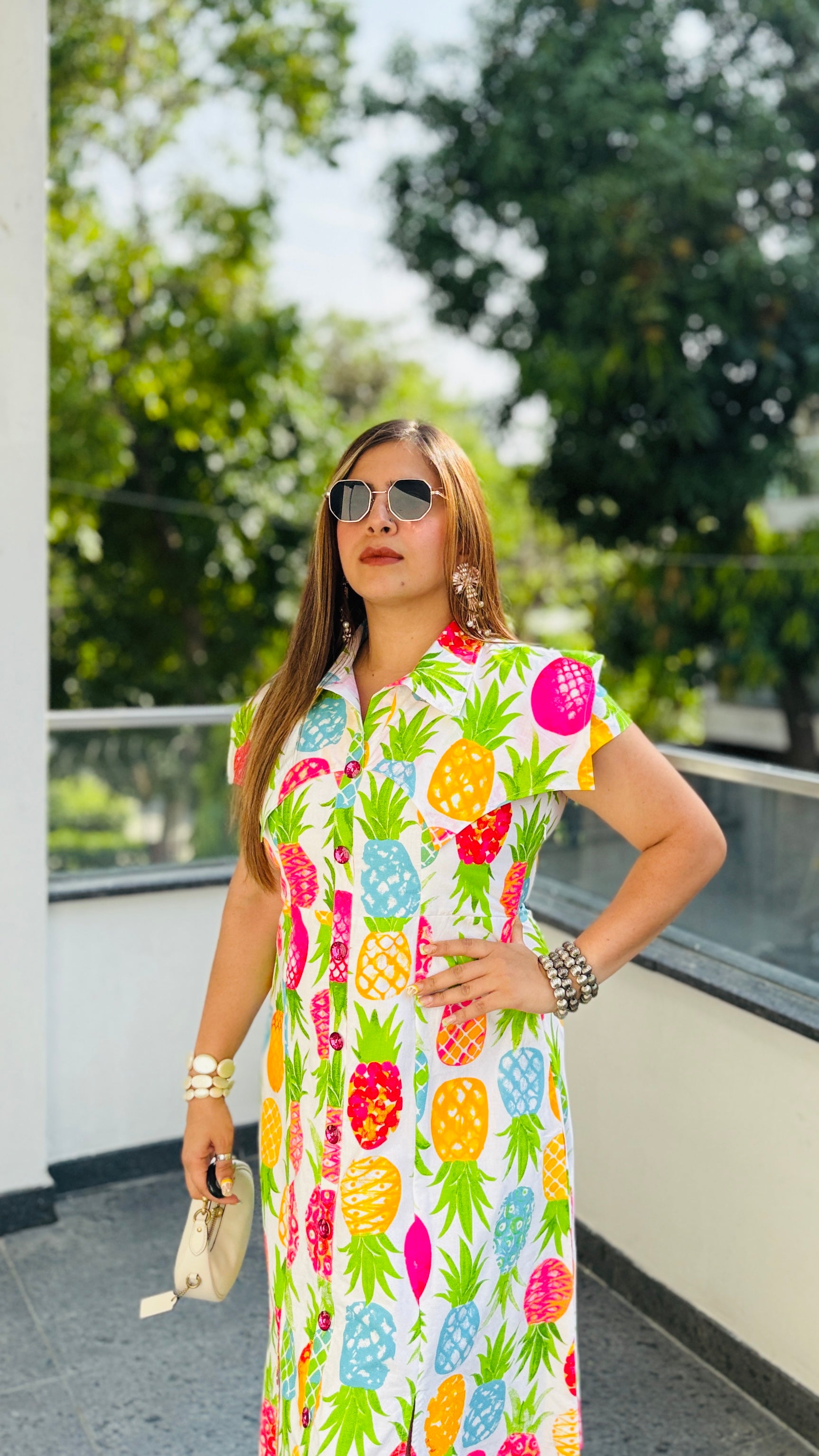 Pineapple Vacay Midi Dress