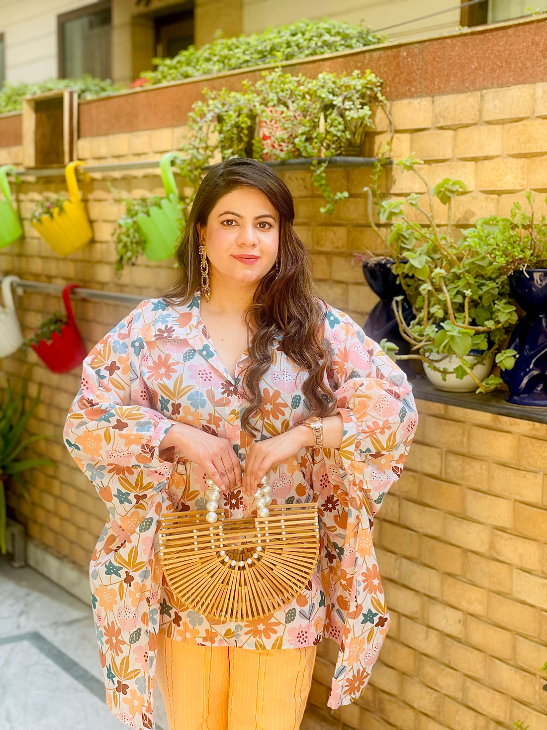 White floral kaftaan co ord