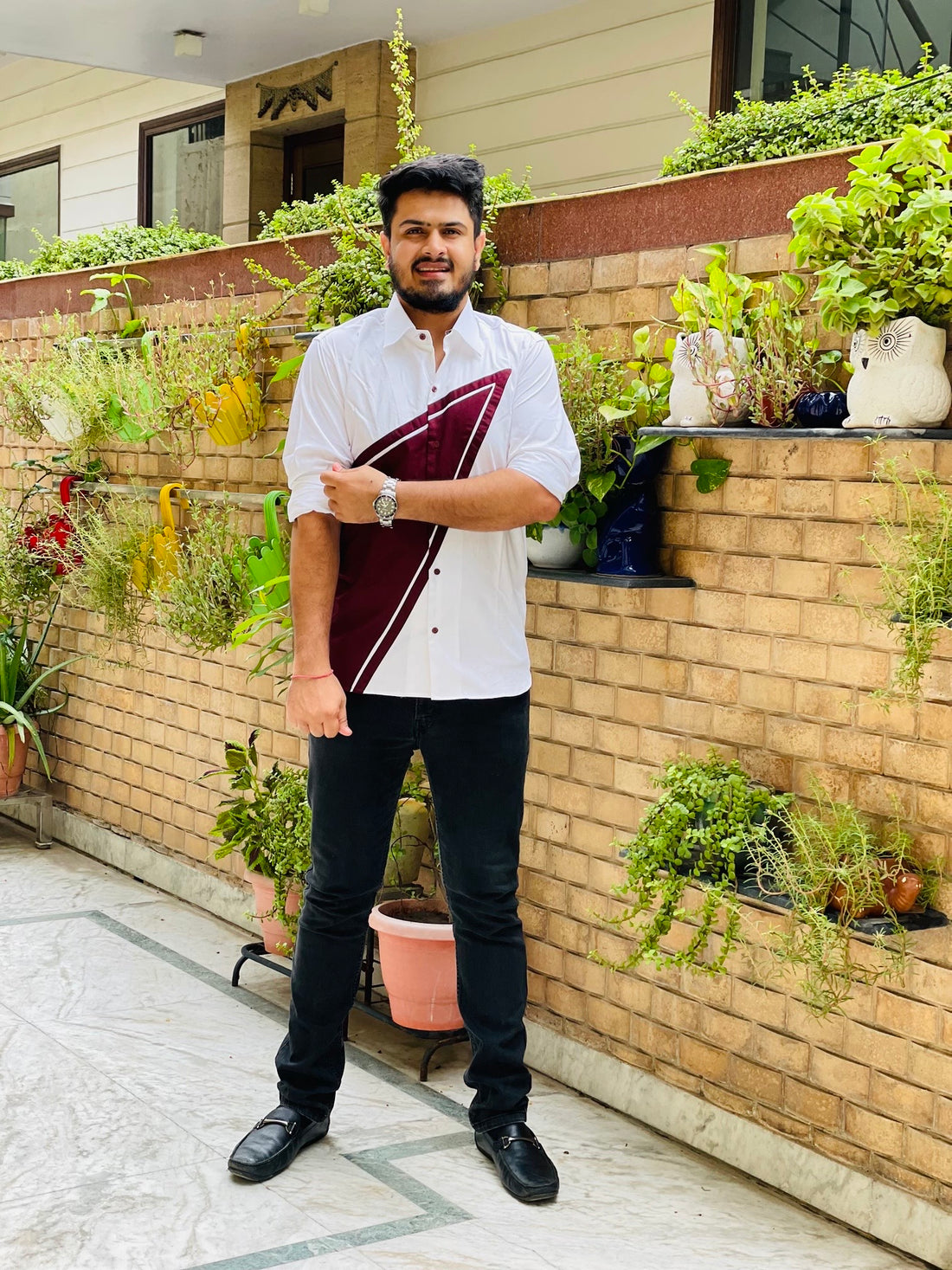 Menswear Diagonal Fun Maroon