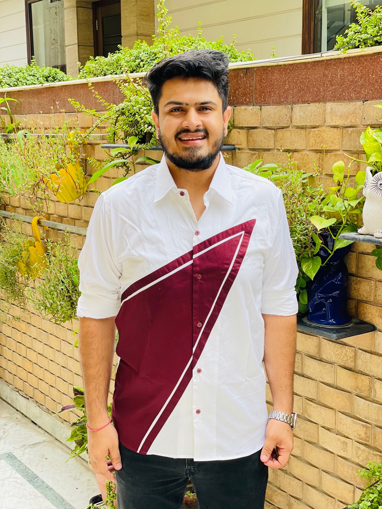 Menswear Diagonal Fun Maroon