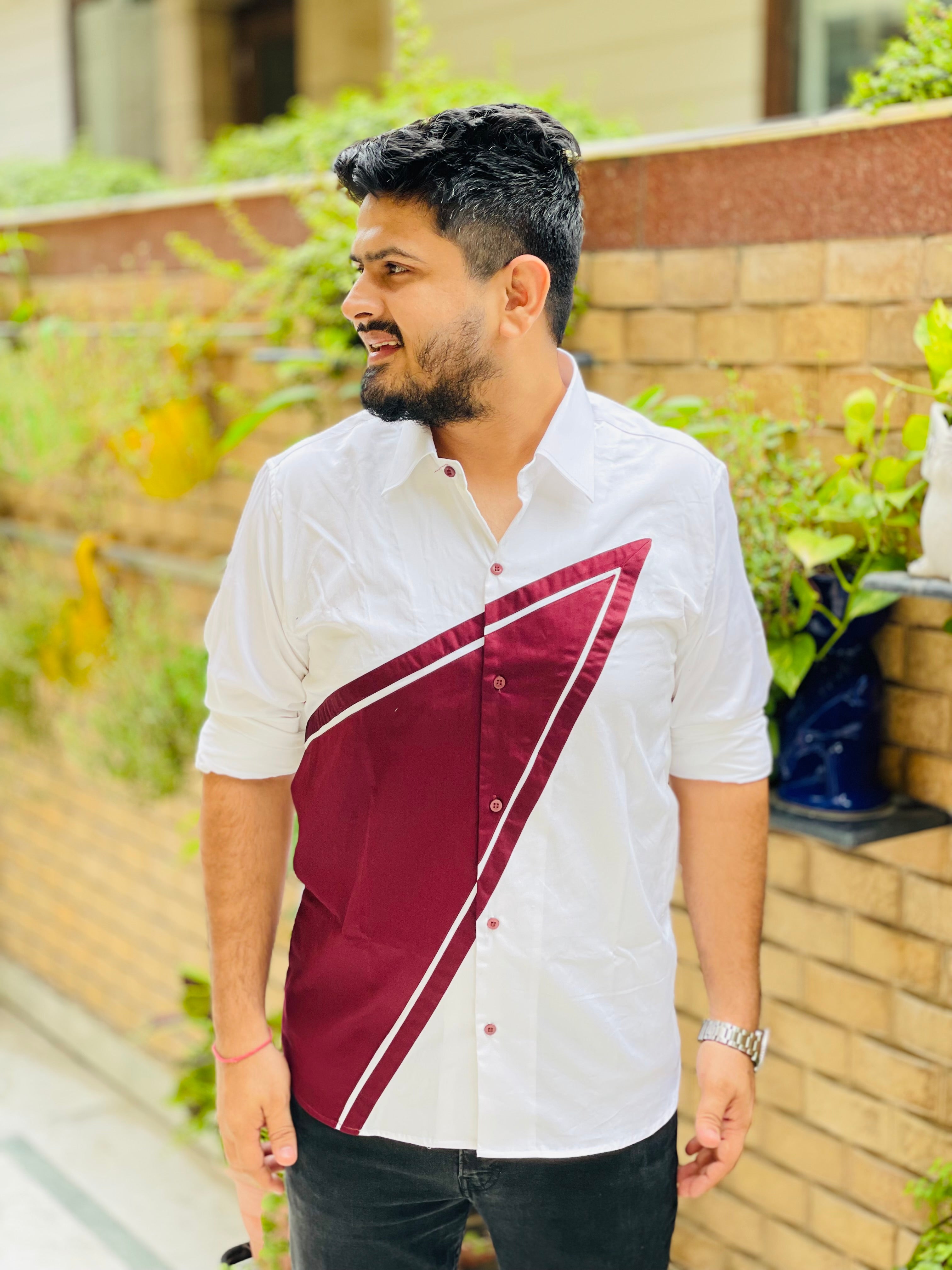 Menswear Diagonal Fun Maroon
