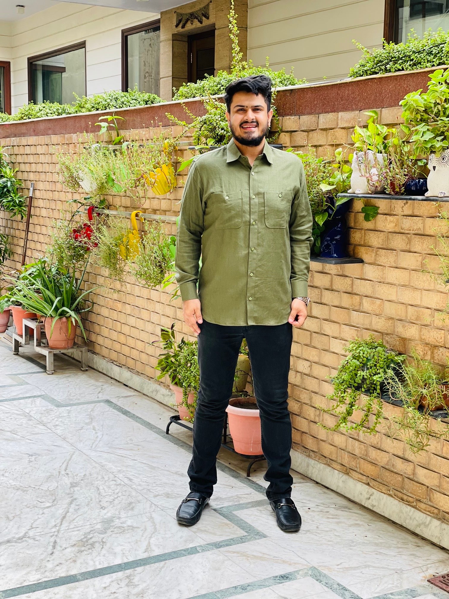 Menswear Olive Patch Pocket