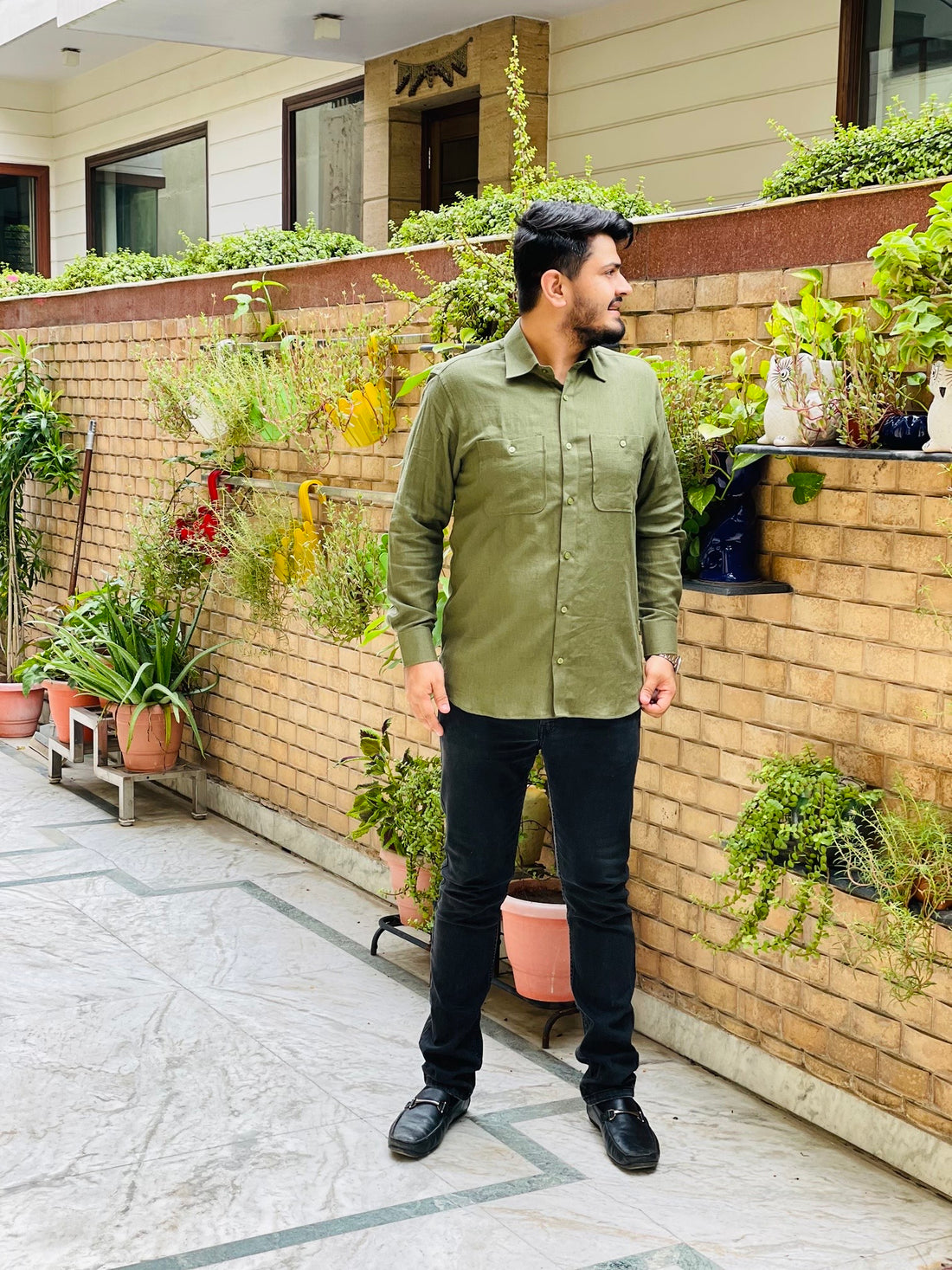 Menswear Olive Patch Pocket