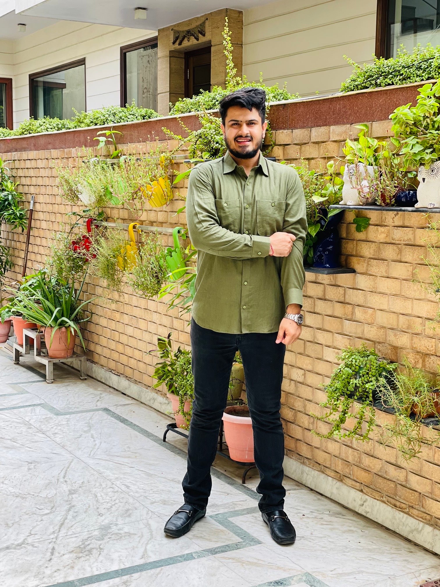 Menswear Olive Patch Pocket