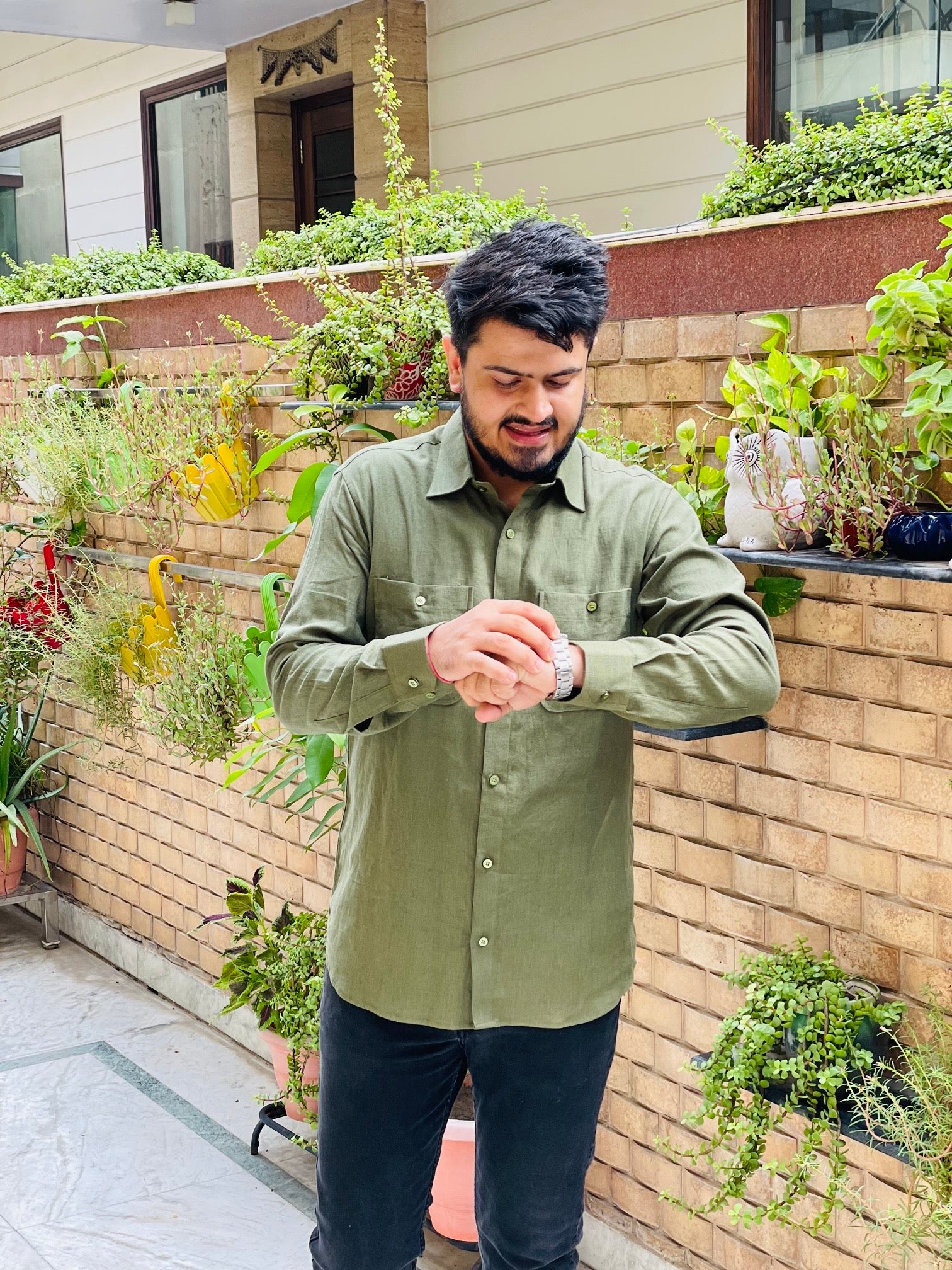 Menswear Olive Patch Pocket