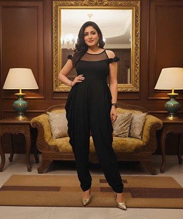 Black Drape Jumpsuit