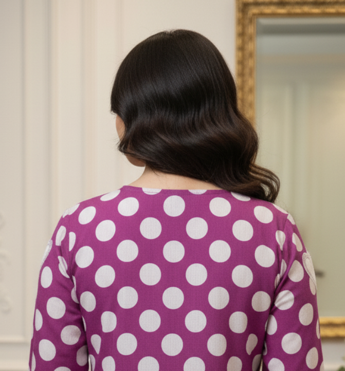 Purple Polka Dot Heart Top