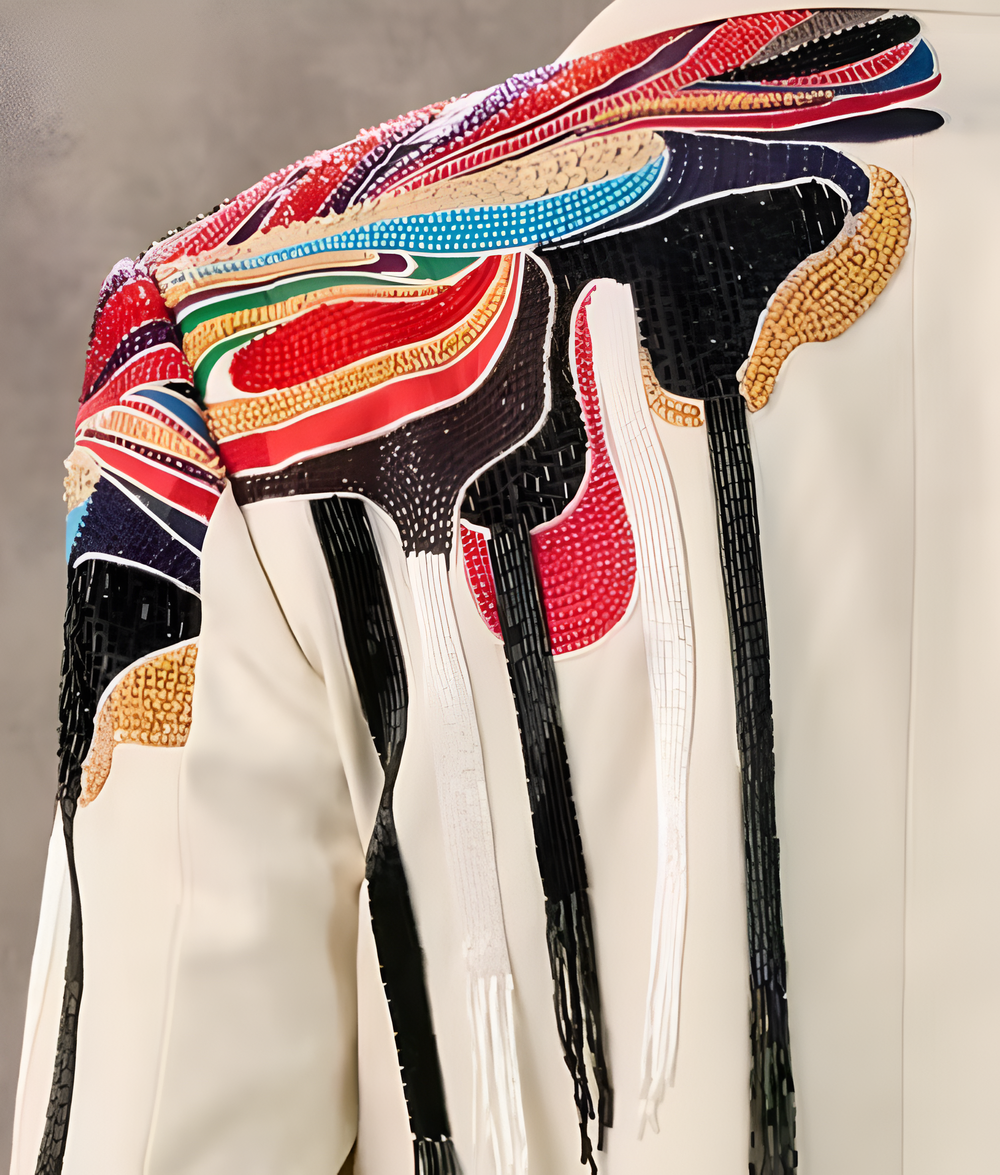 Men’s Cream Western Suit With Hand Embroidered Jacket