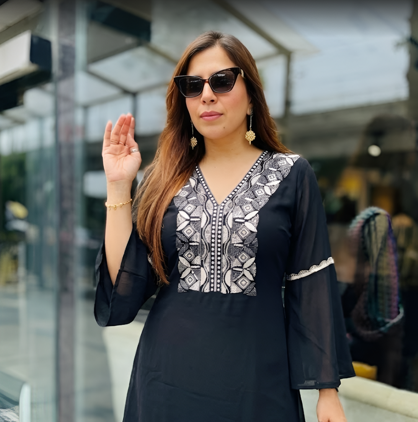 Black Embroidered Kurti
