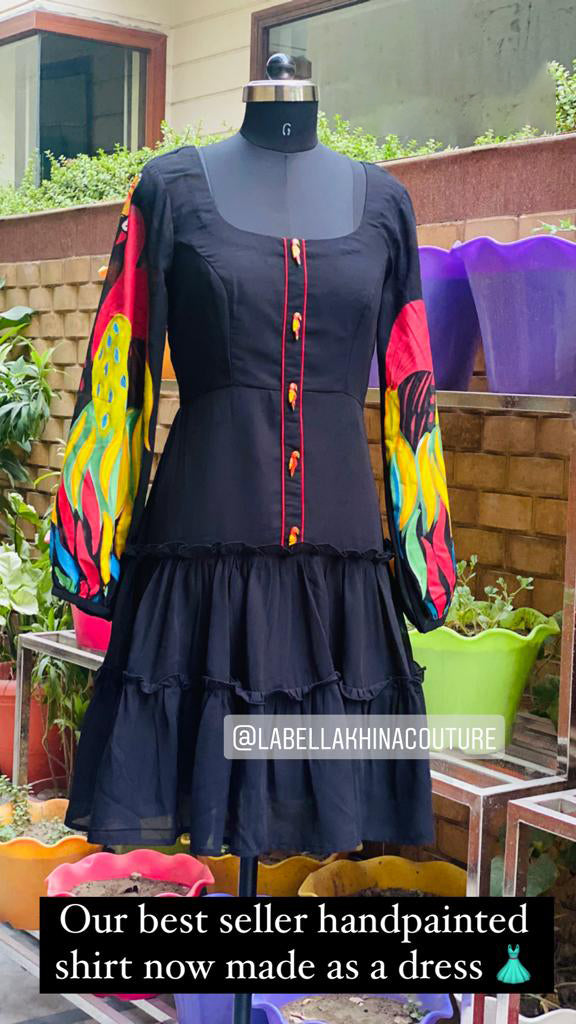 Black Handpainted Dress