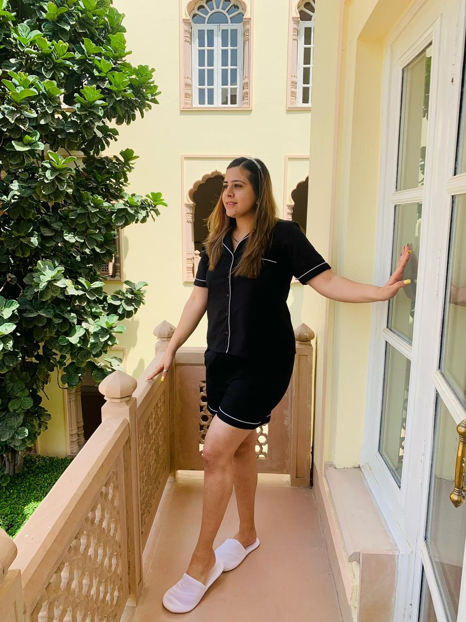 Monochrome Cotton Night Suit