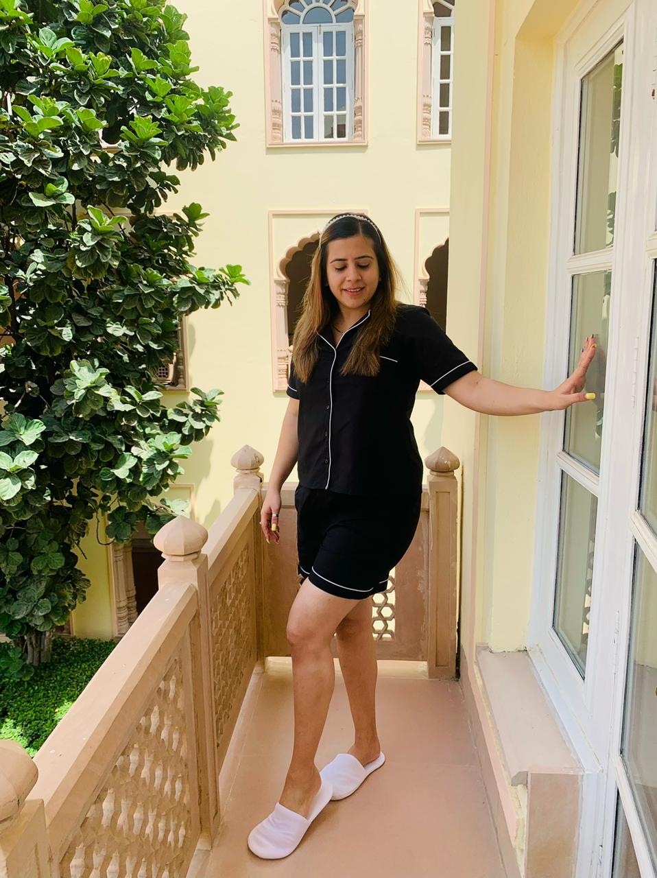 Monochrome Cotton Night Suit